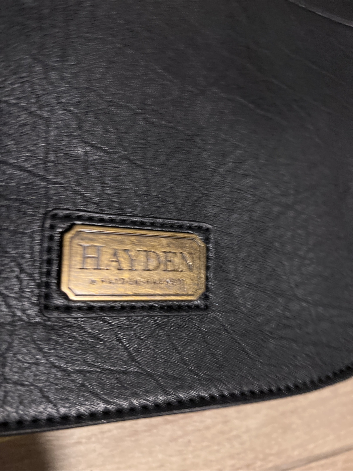 VTG Hayden-Harnett Handbag Blac Brass Studded Faux Leather mc