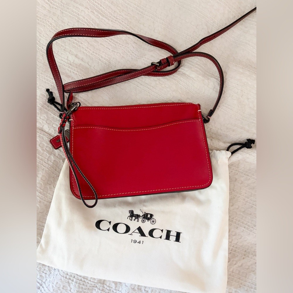 Coach Soho 1941 Crossbody Wristlet in Washed Red Glovetanned Leather