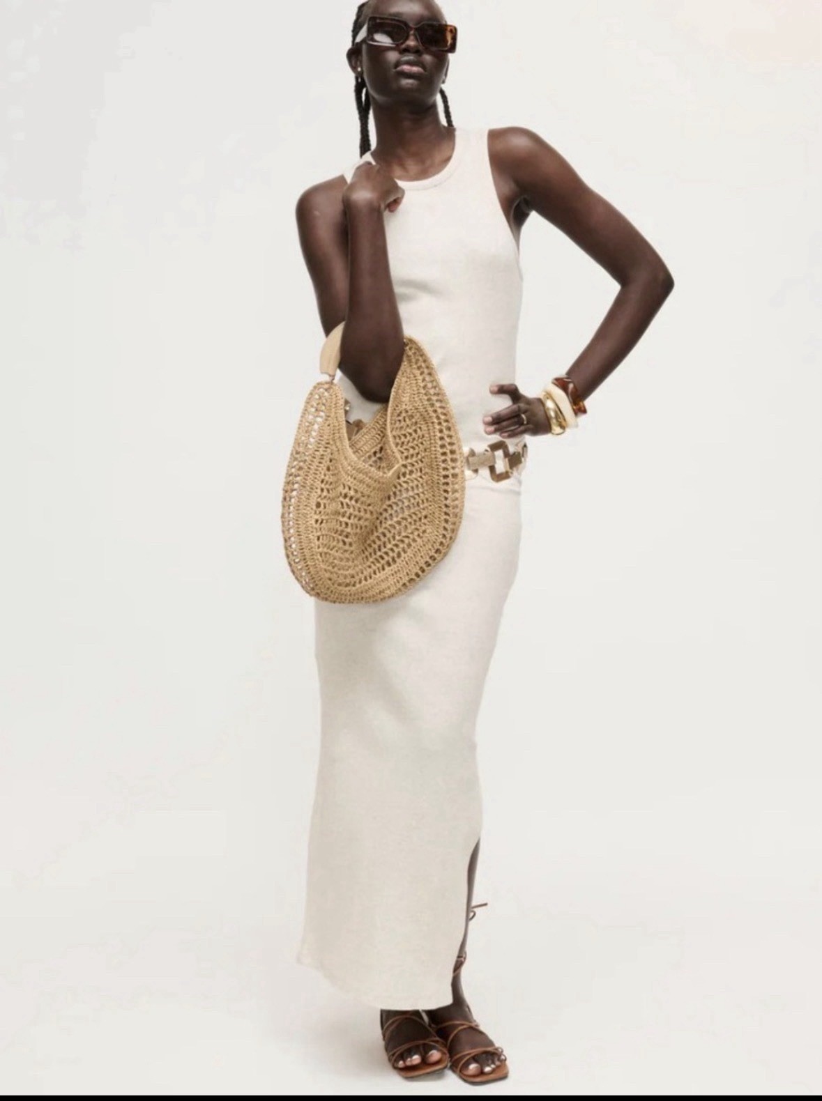 Anthropologie Raffia Hobo Bag