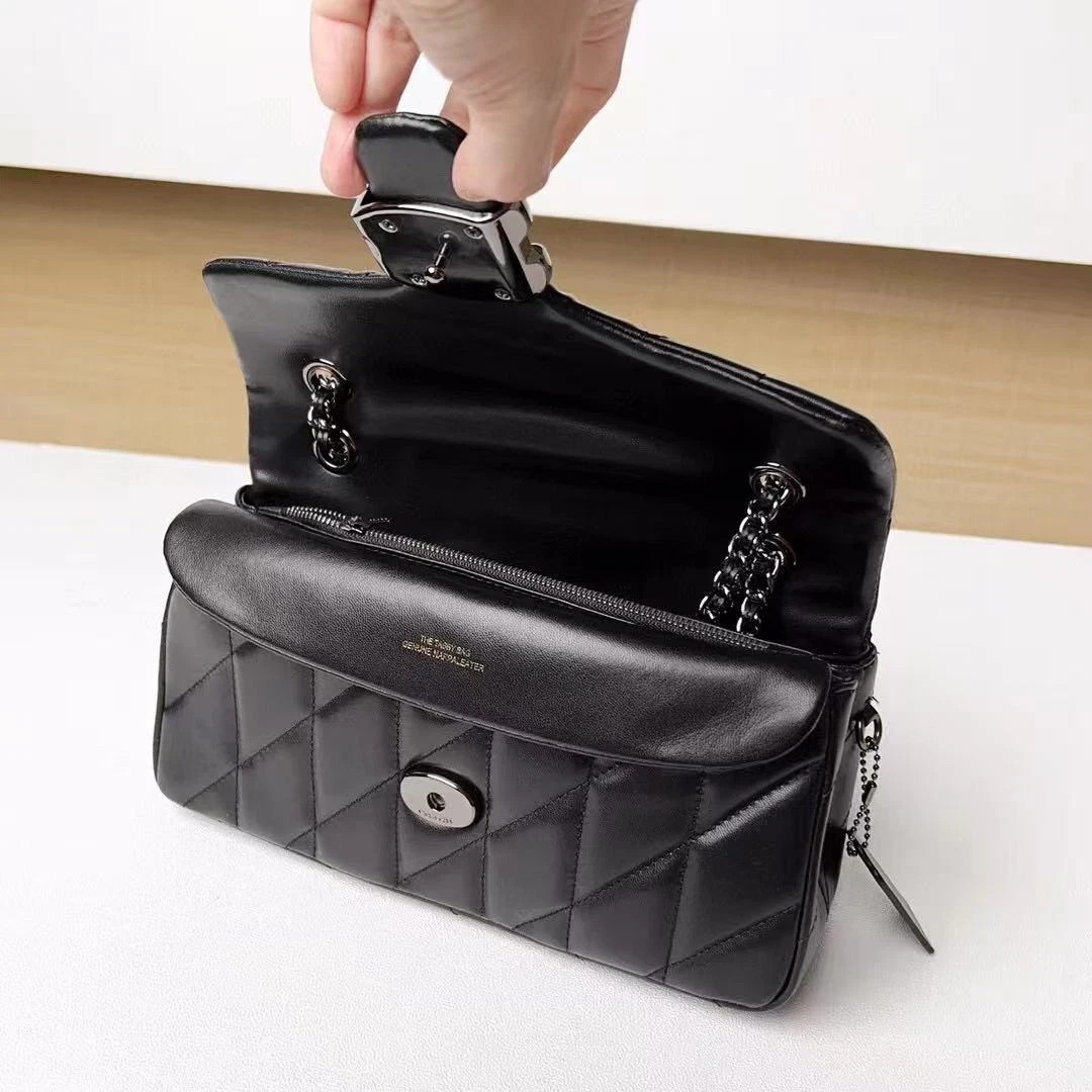 COACH Tabby 26 Quilted Leather Shoulder Bag Black/Gunmetal CP150 New!