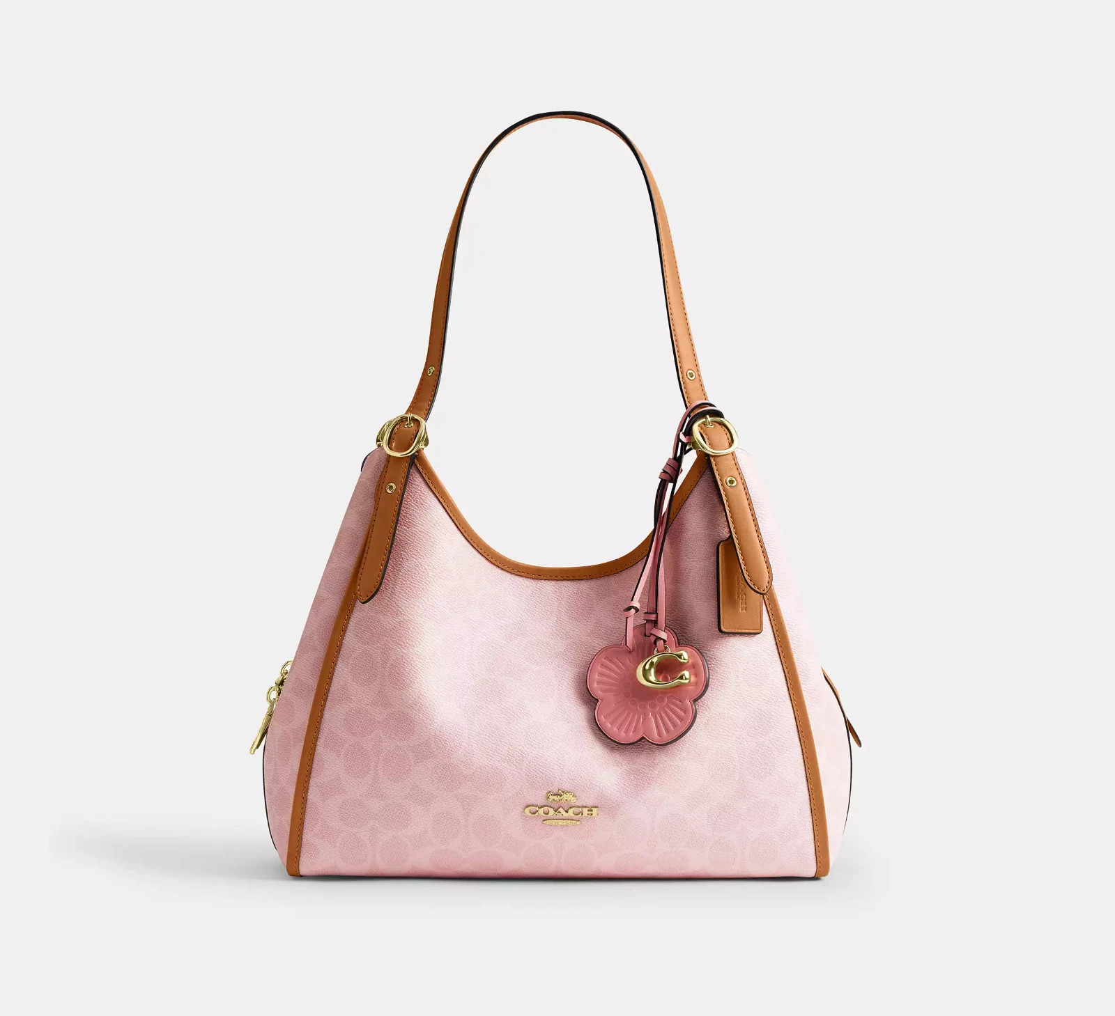 NWT CEL13 Coach Erin Shoulder Bag In Signature Canvas With Charms Powder Pink