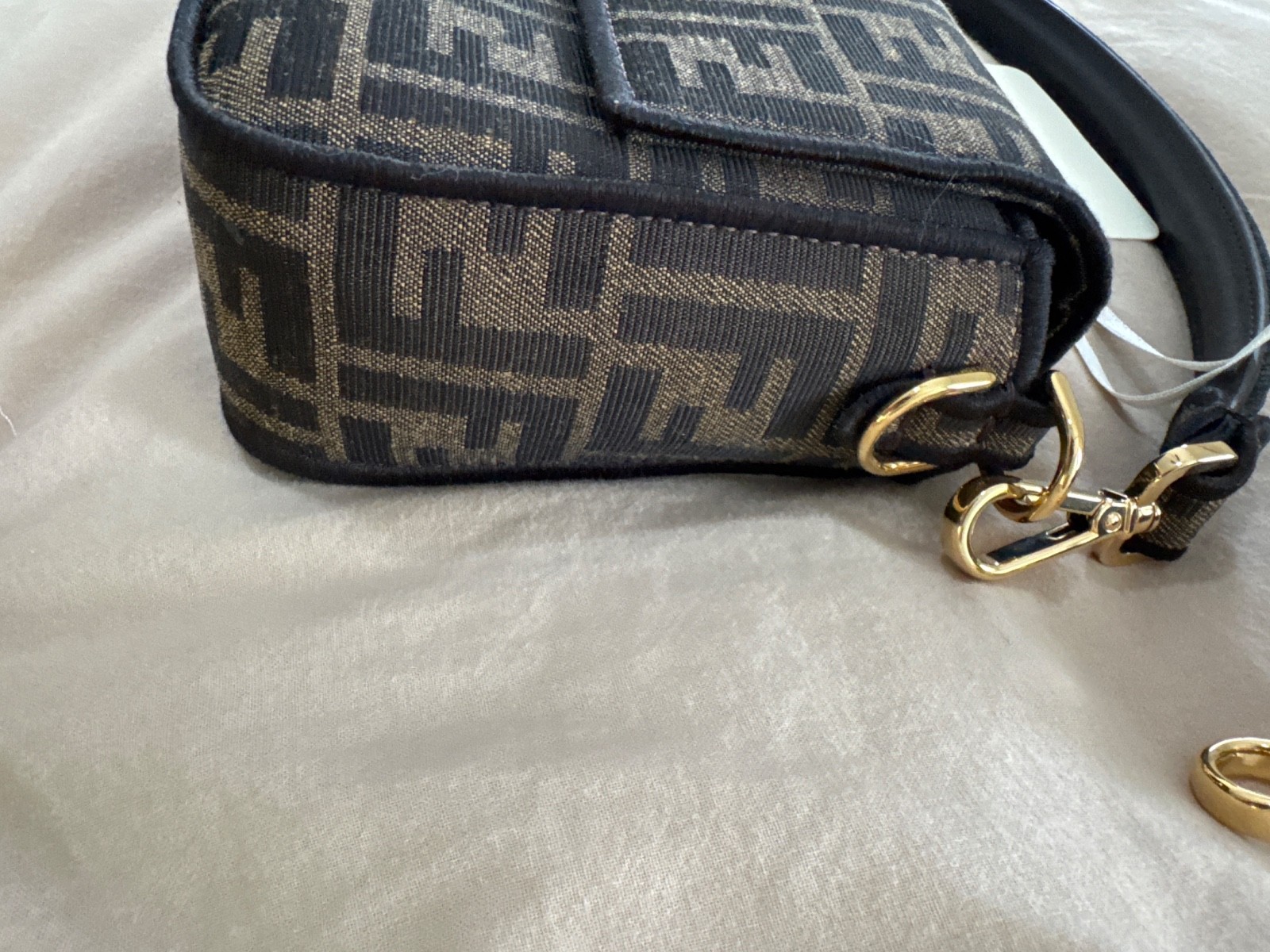 Fendi Baguette Shoulder Bag Brown Canvas Medium size
