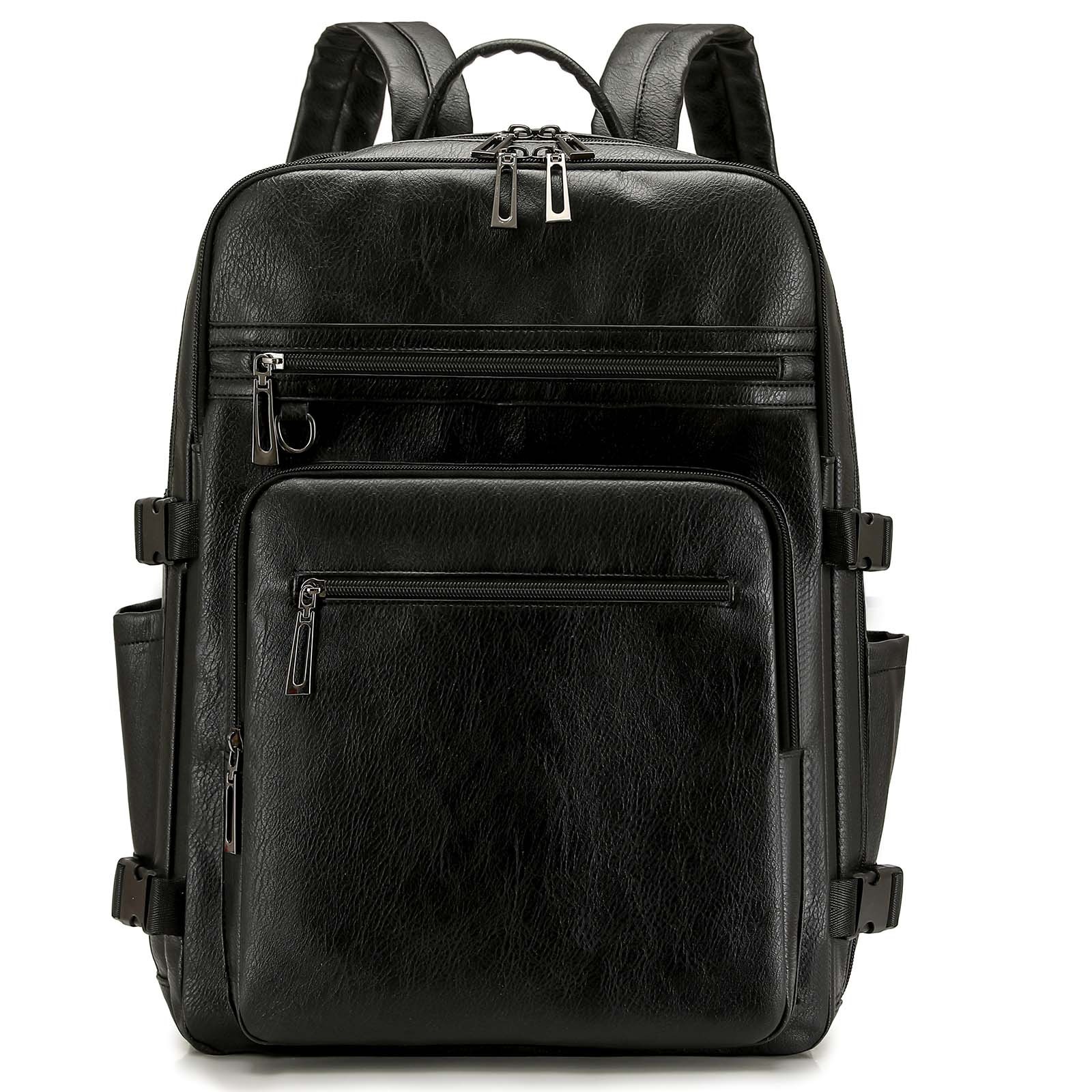 Man Women Laptop Backpack 16in Waterproof PU Backpack Travel Hiking School Bag