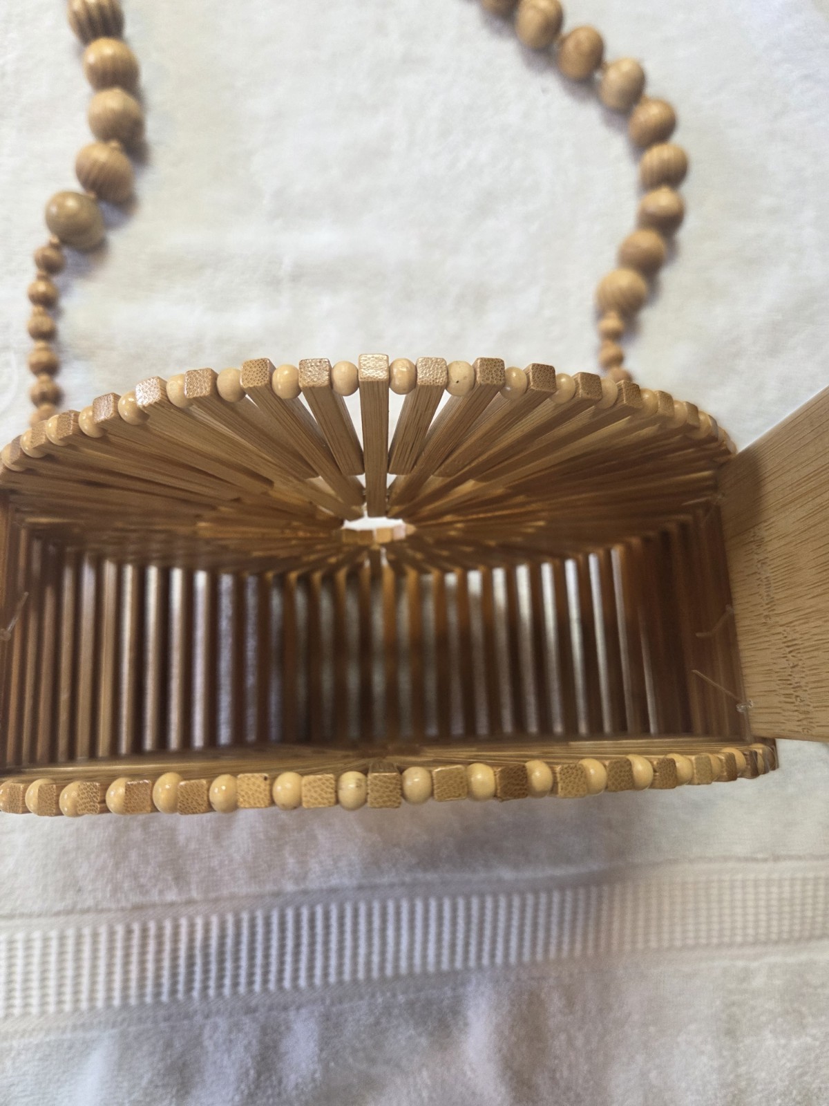 Handmade Round Bamboo Beaded Shoulder Bag