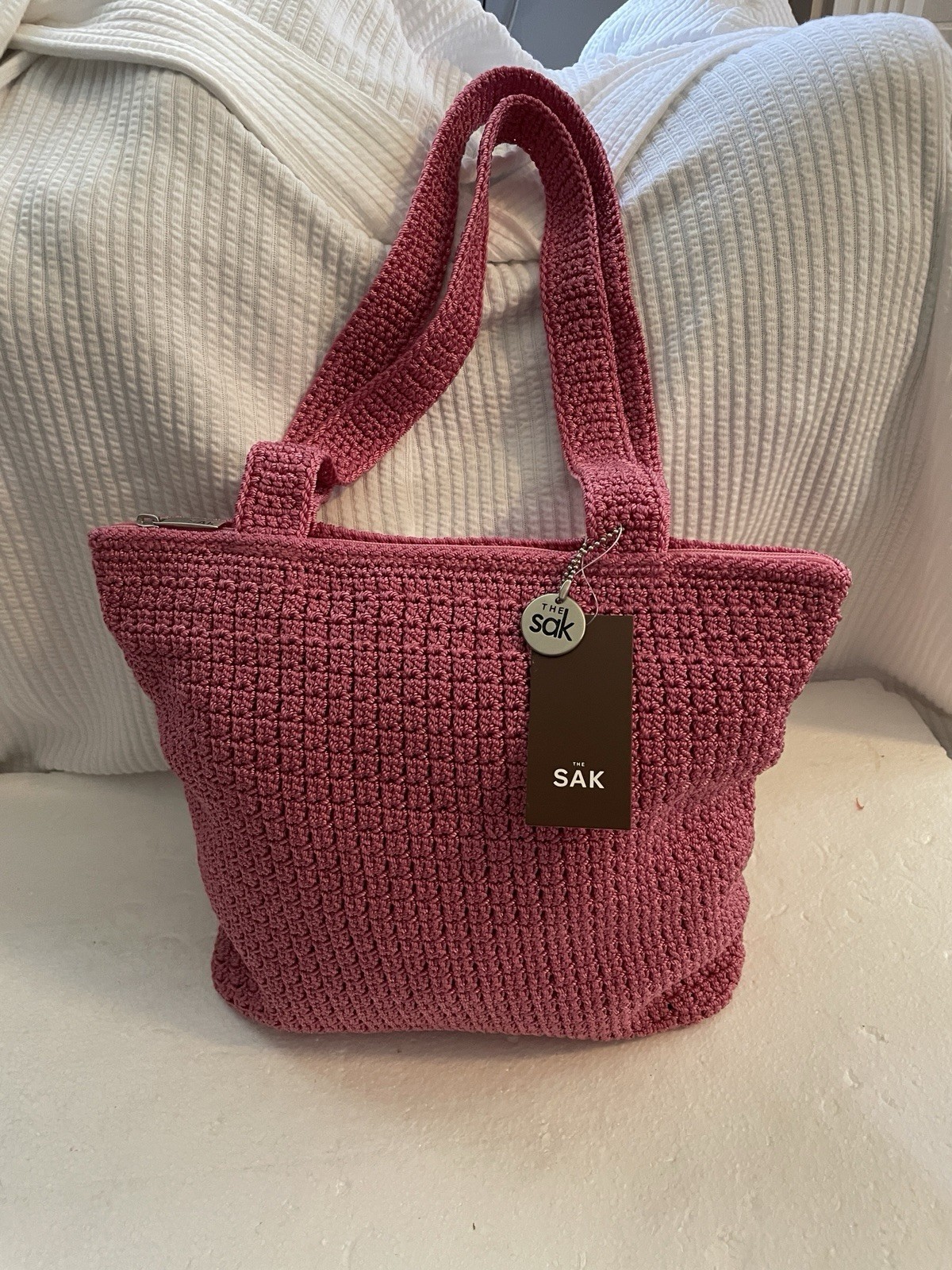 NWT The Sak Purse/pocketbook-med Size Tote- Hot Pink Colored-zippered Top-