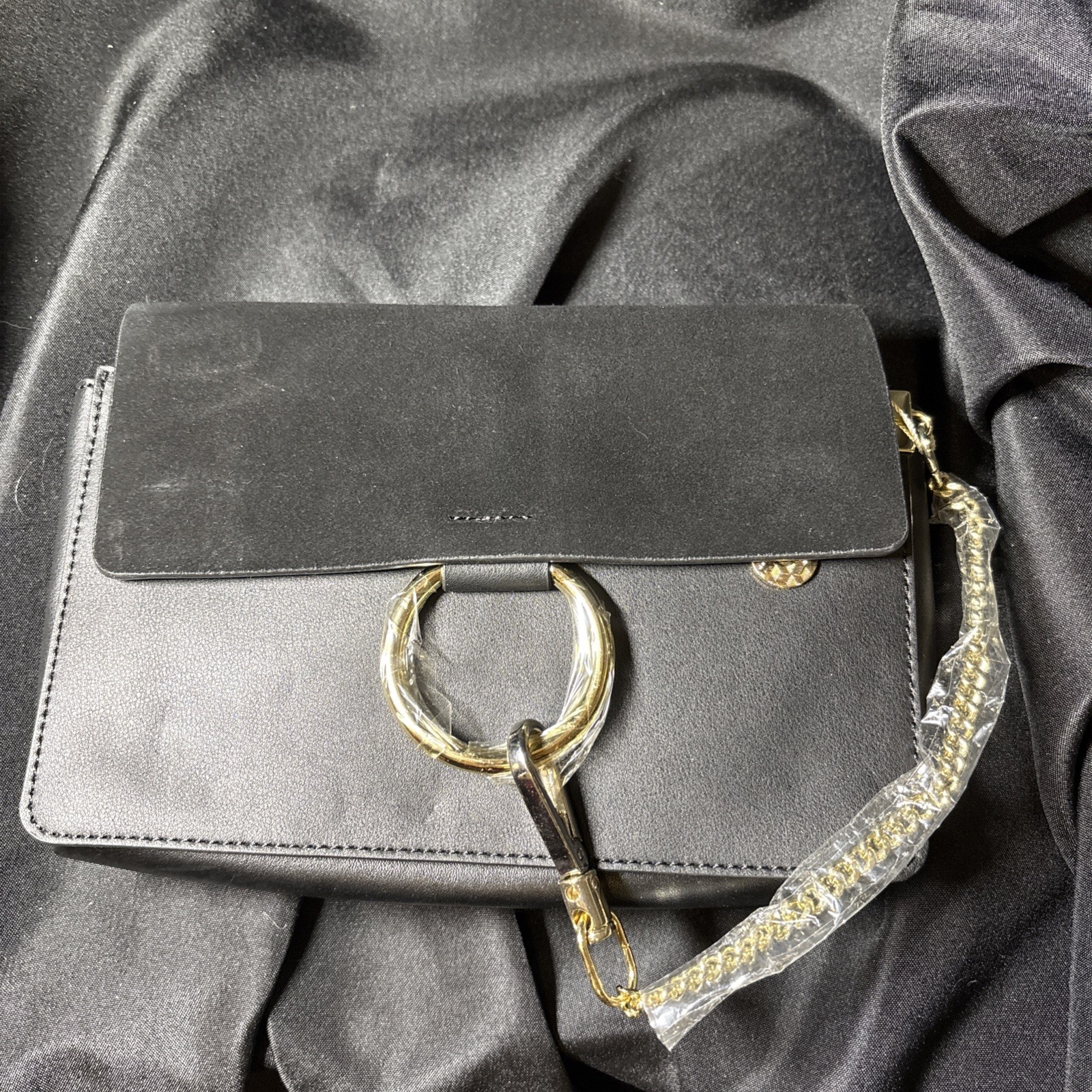 NEW Chloe Faye Shoulder Bag Black Suede Leather Vintage Authentic