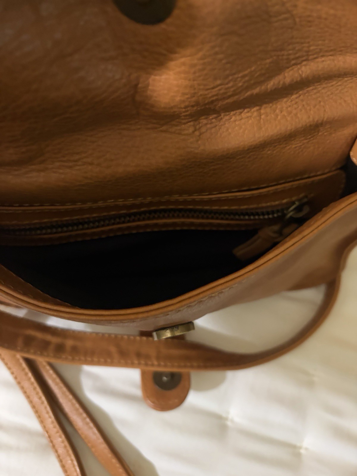 Wanderers Travel Co Notting Hill Cognac Leather Crossbody Wristlet Clutch