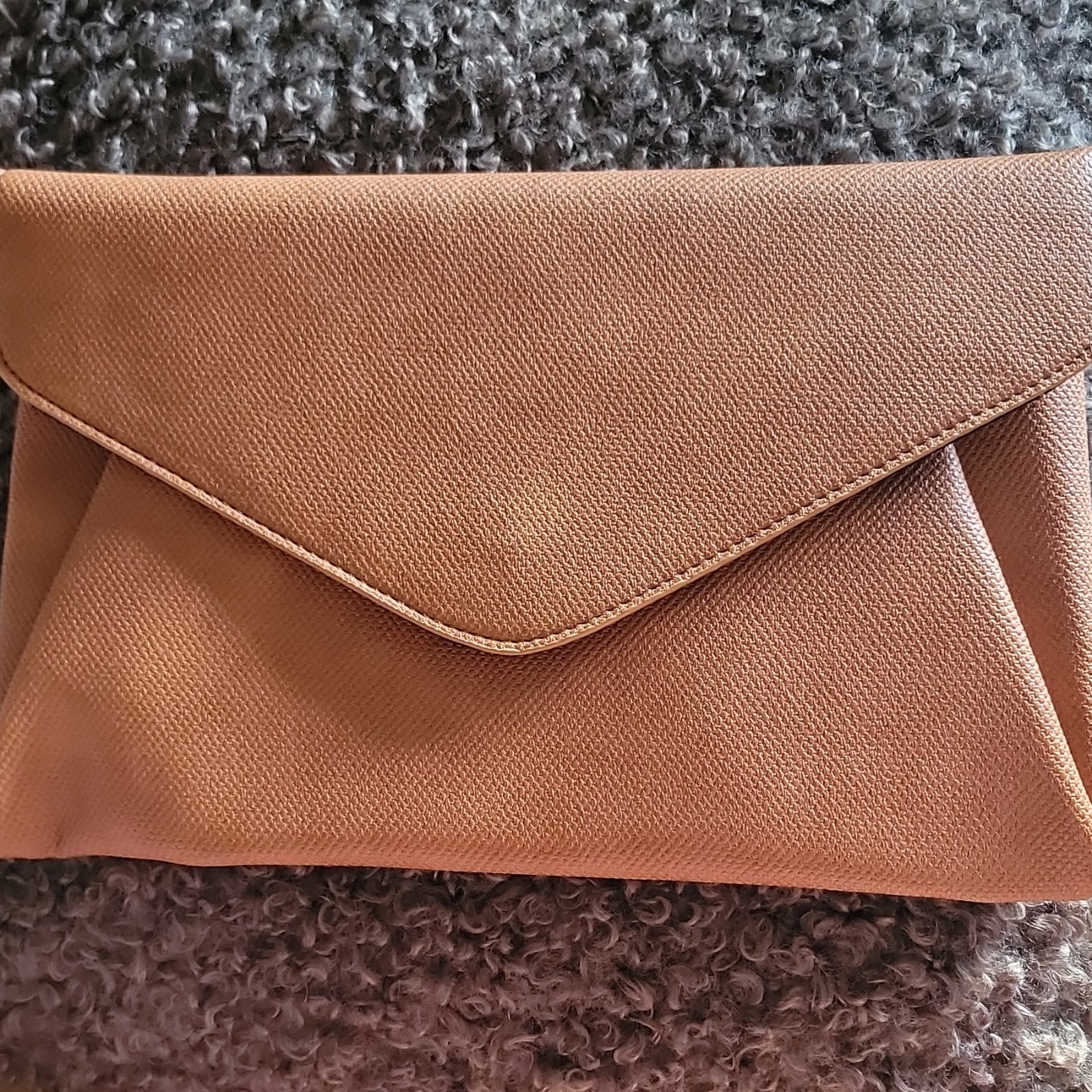 JB Brown Clutch Chain Strap Magnetic Snap Accent Envelope Style