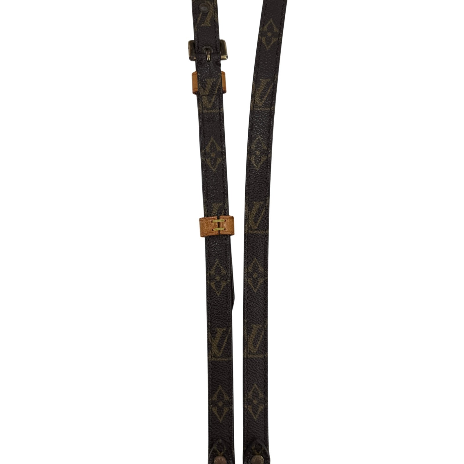 LOUIS VUITTON Non-Adjustable Shoulder Strap Monogram Canvas Gold Tone Clasp