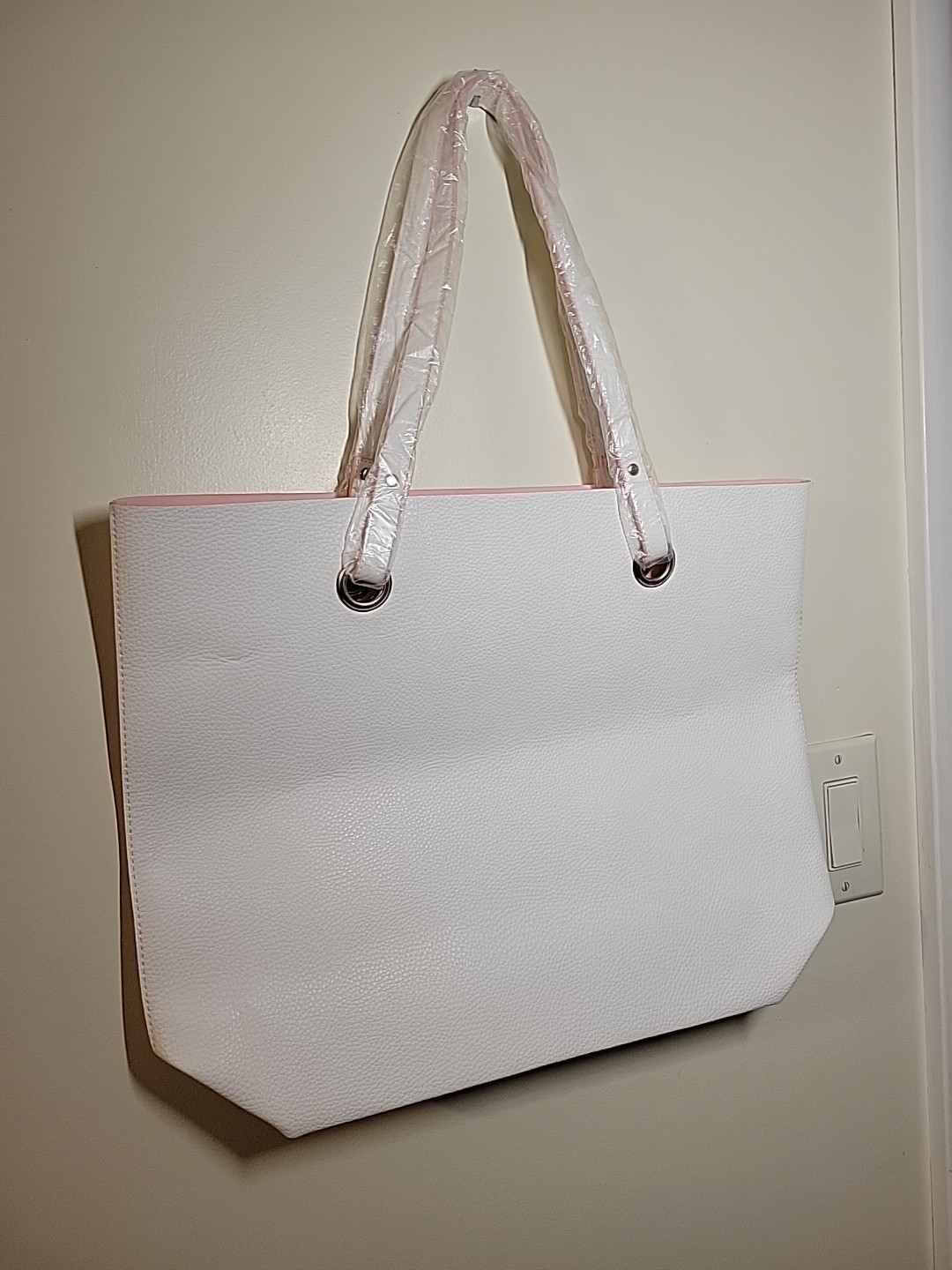 Ralph Lauren Womens Fragrance Tote Bag White & Pink 18×14 Inches Beach Vaca New