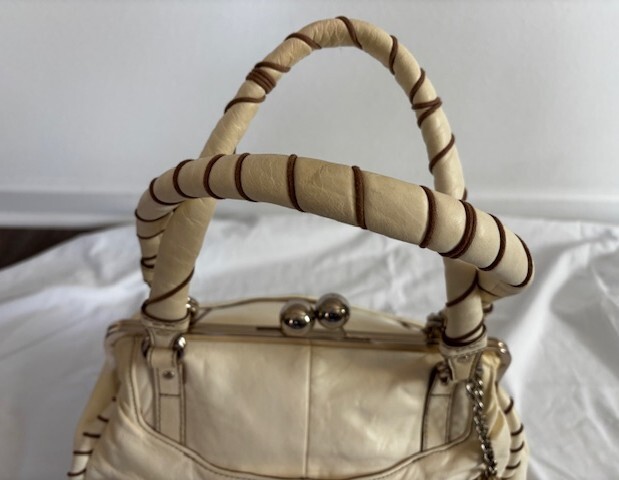 Cynthia Rowley Cream Leather Purse