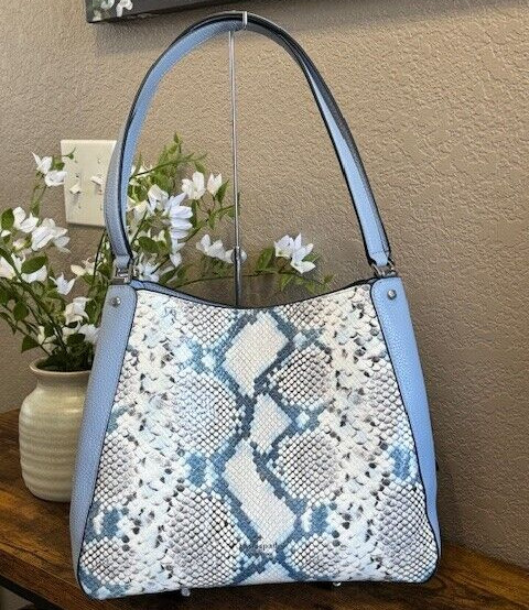 Kate Spade Leila Snake Embossed Medium Triple Compartment Shoulder Purse