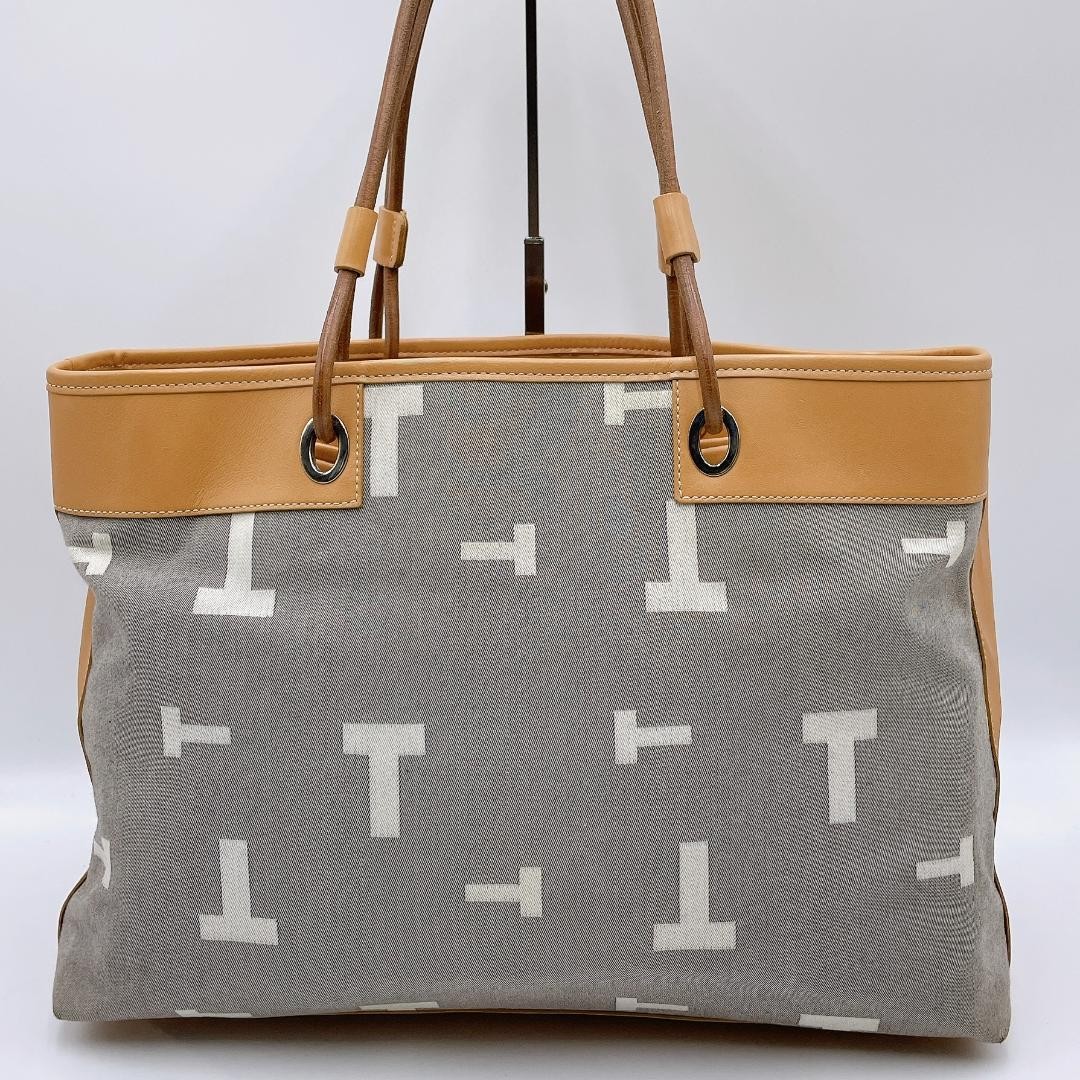 Tod’s Tote Bag Three-Layer Canvas Leather T Logo h472 Japan 079585