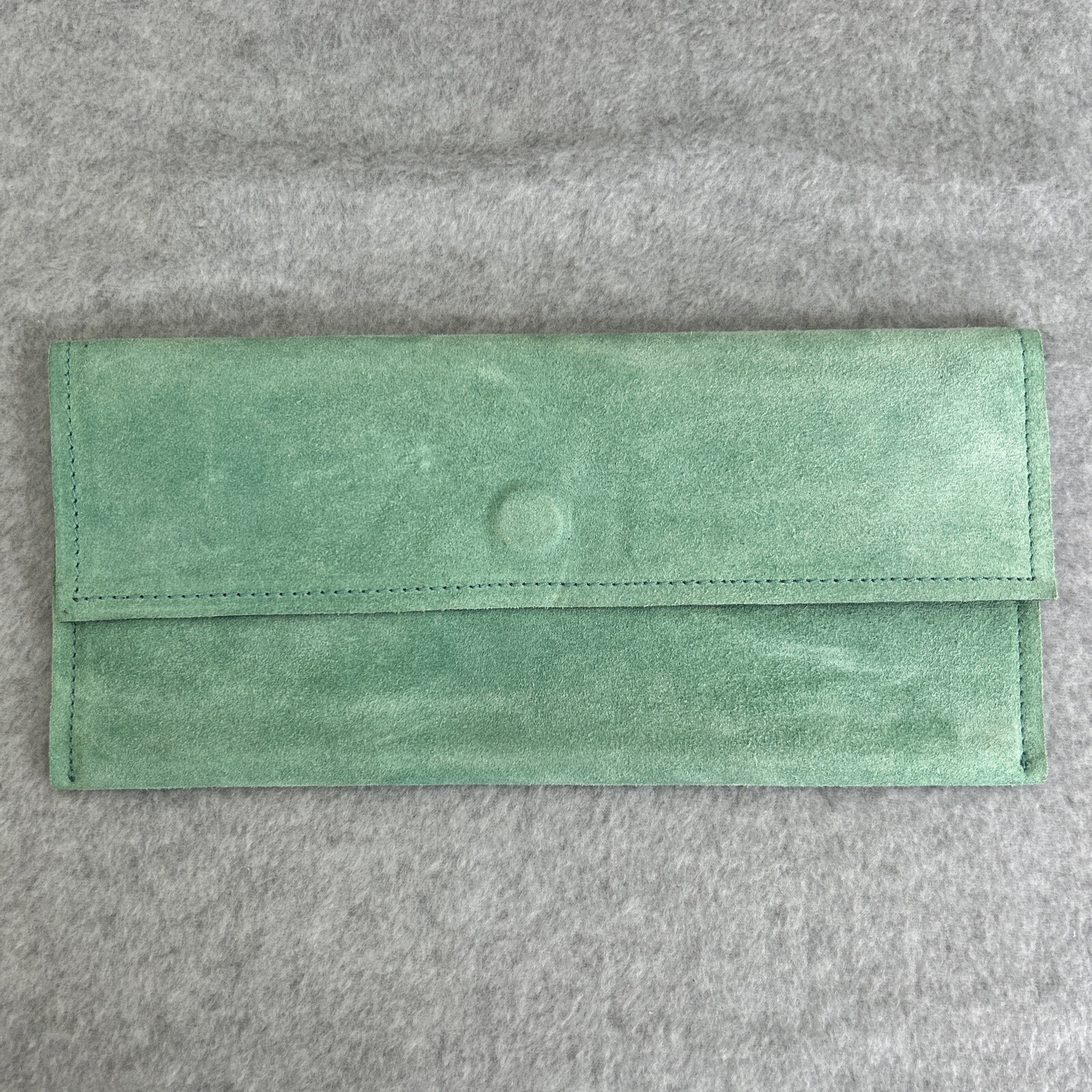 Mark And Graham Suede Leather Seafoam Green Pouch Magnetic Clutch Bag Storage