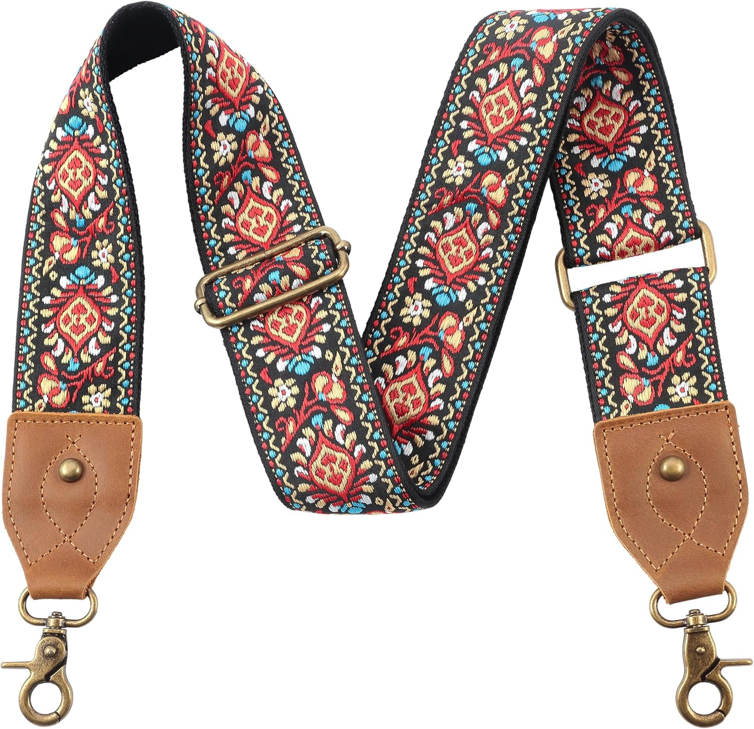 Purse Strap, 2″ Cowhide Head Wide Shoulder Strap Adjustable Replacement,Retro Ja