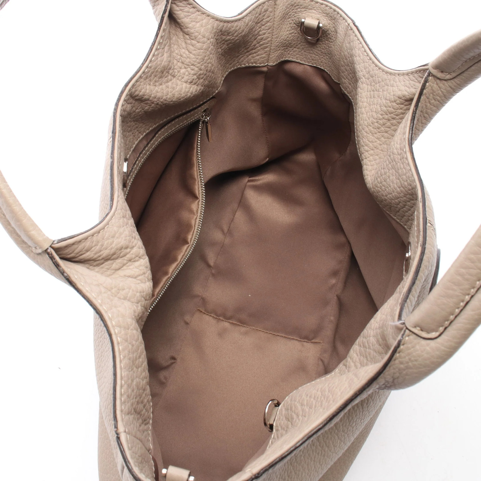 TOD’S ALH SHOPPING PICCOLA 2WAY Tote Bag Beige Leather #RCB13581