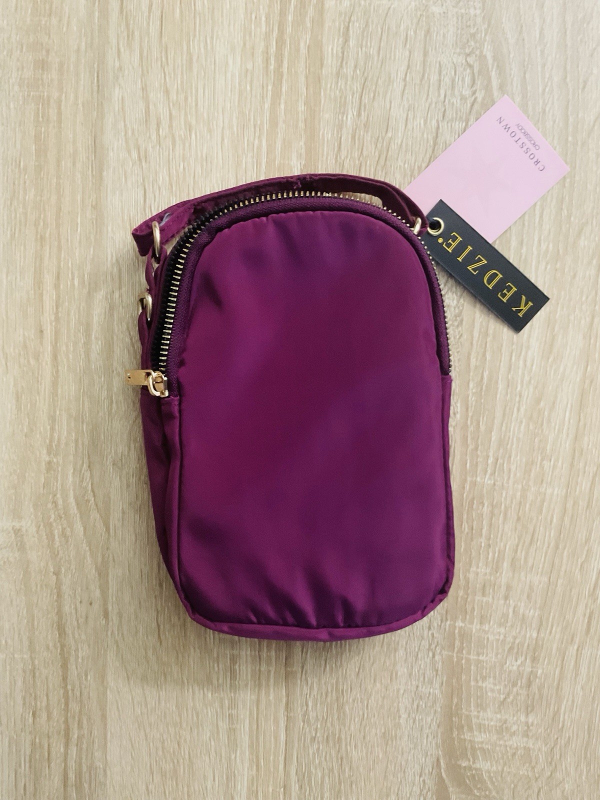 KEDZIE Purple Small Zip Crossbody Bag w/ Adjustable Detachable Strap
