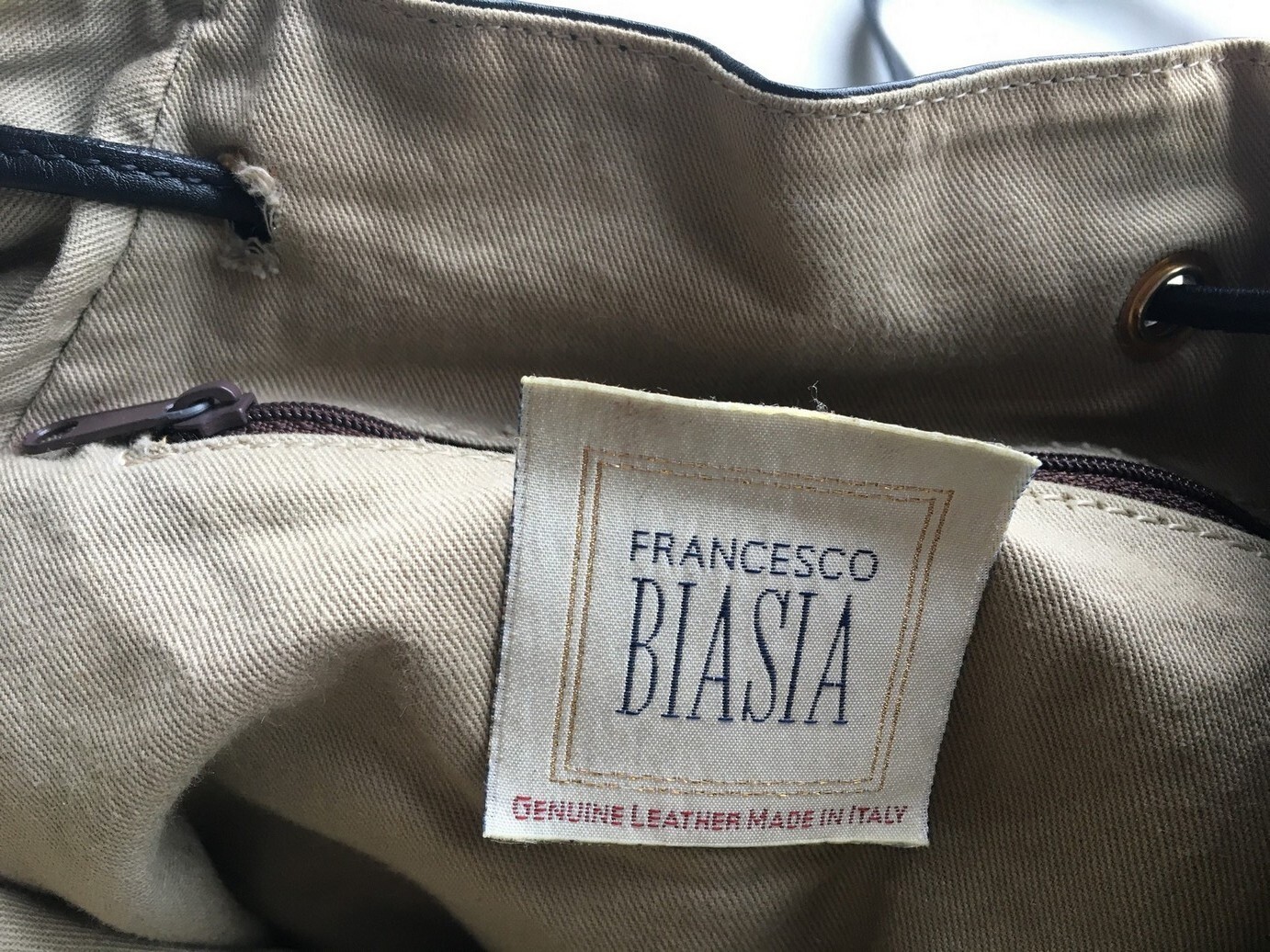 Francesco BIASIA Made in Italy Handbag Backpack Genuine Leather Black
