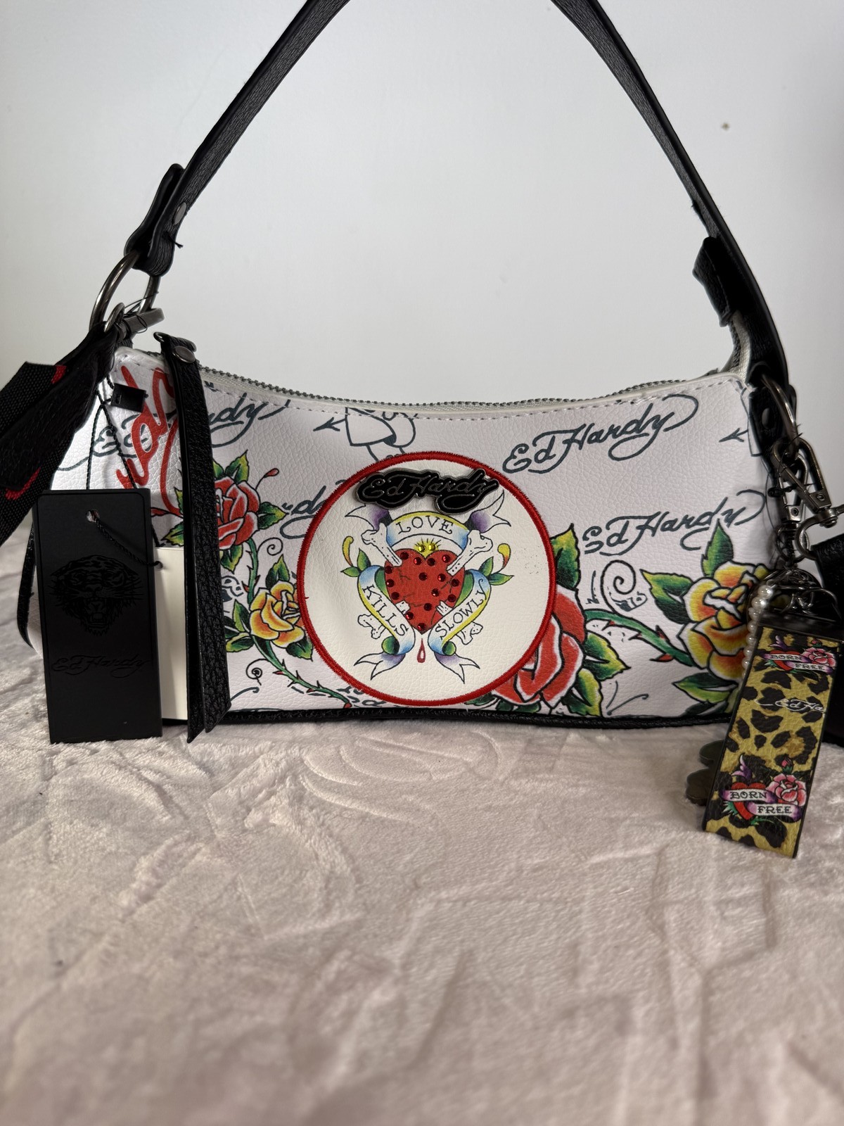 Ed Hardy Tattoo Print Shoulder Bag
