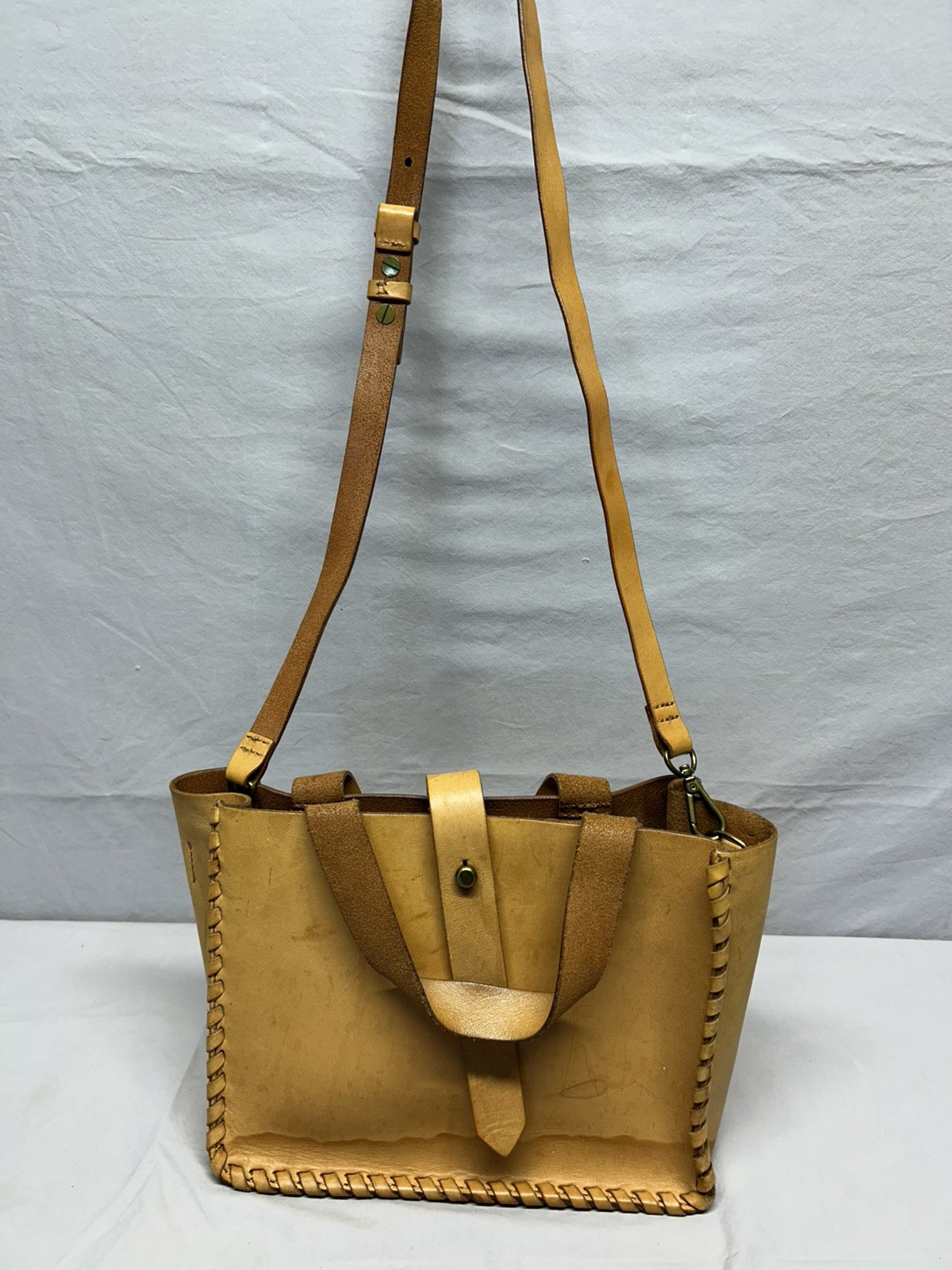 Madewell Tan Leather Bag Crossbody Square Brown