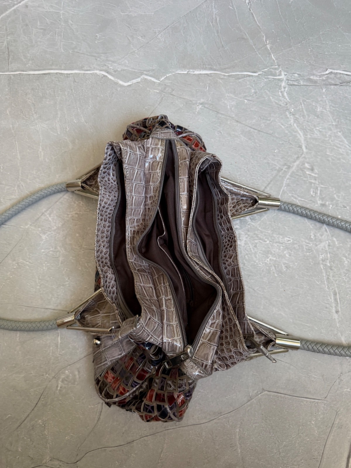 Vintage Dolce & Gabbana Lacquered Woven Shoulder Bag Y2K