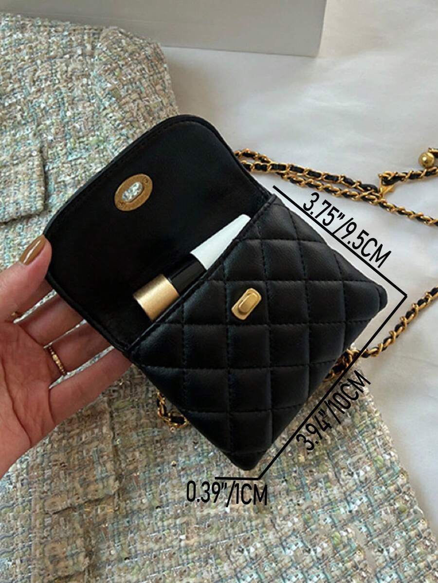 Mini Rhombus Waist Bum Bag Women Spiked Detachable Chain Crossbody Shoulder