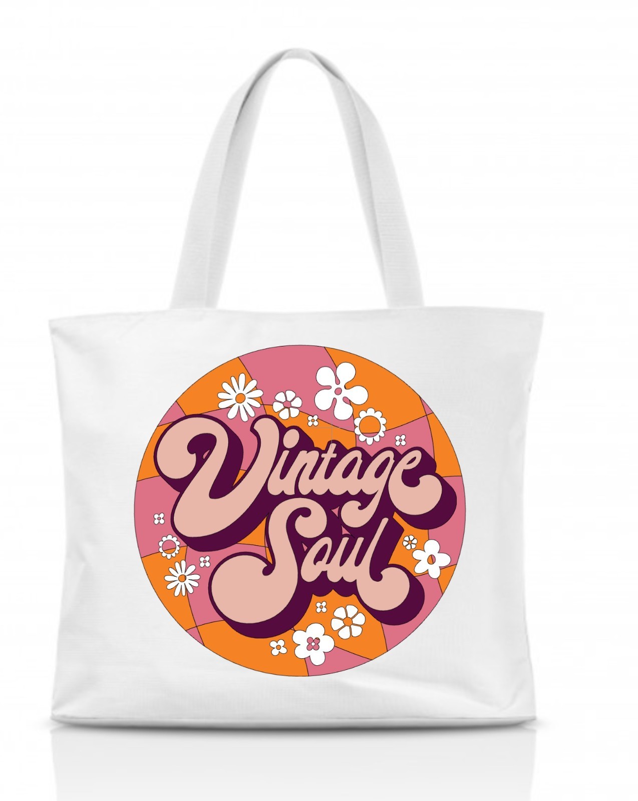 Canvas Tote Bag For Women Cotton Tote Bag 15.75 x 12inches Vintage Soul Design