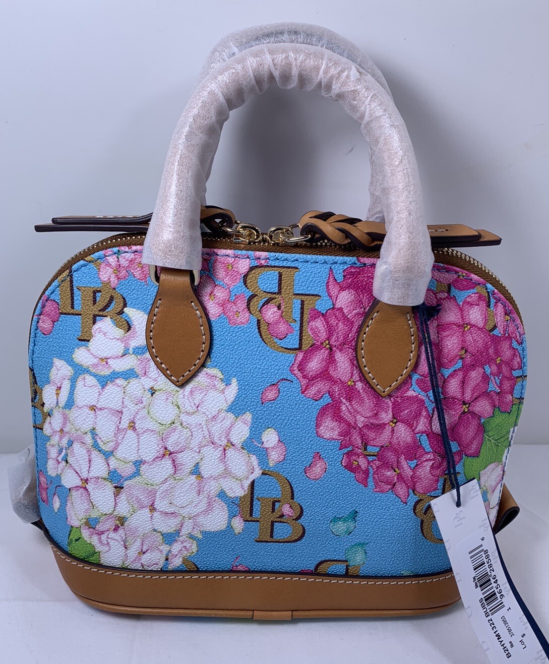 Dooney & Bourke Hydrangea Monogram Bitsy Bag Blue Color