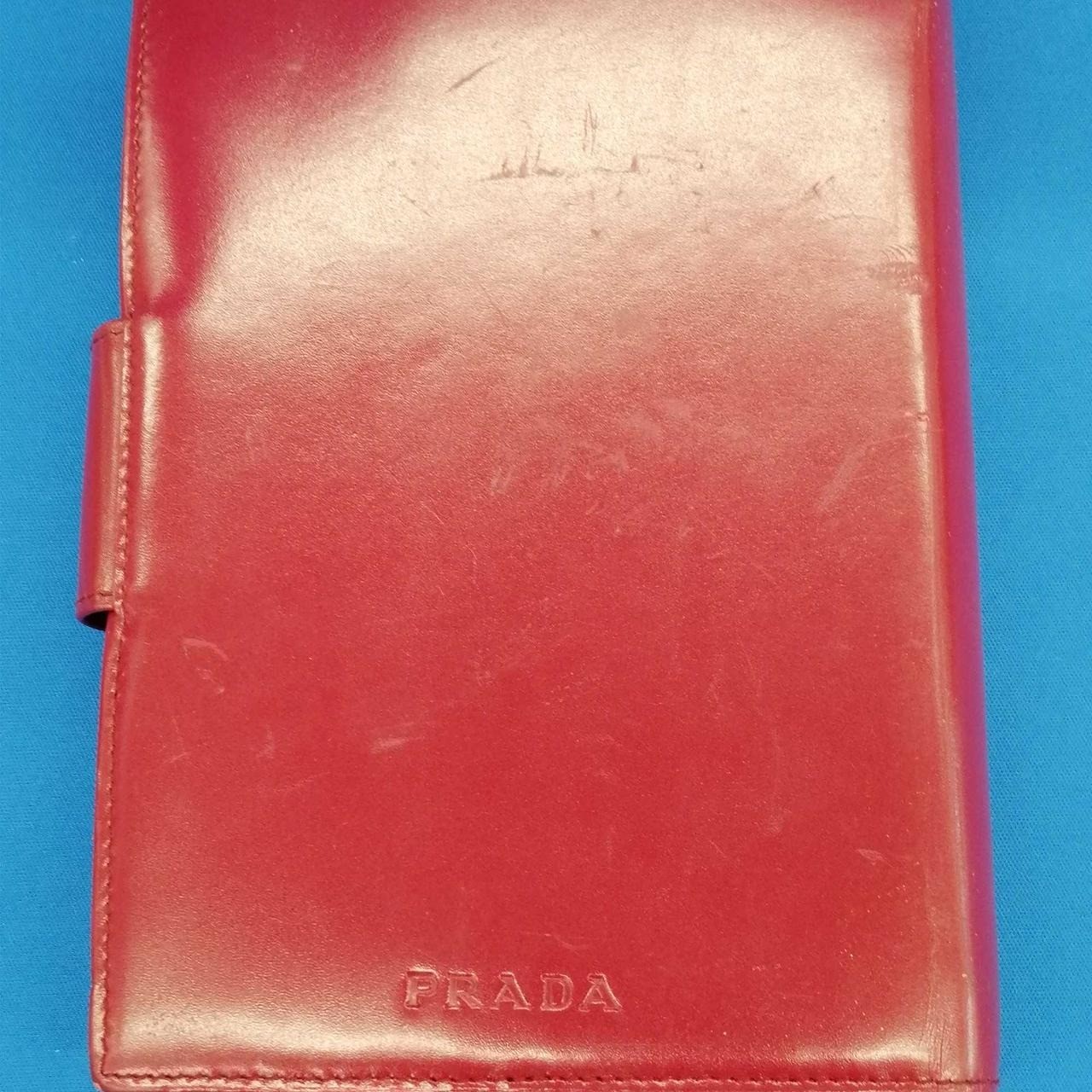 PRADA Notebook Cover Leather Organizer Case Used