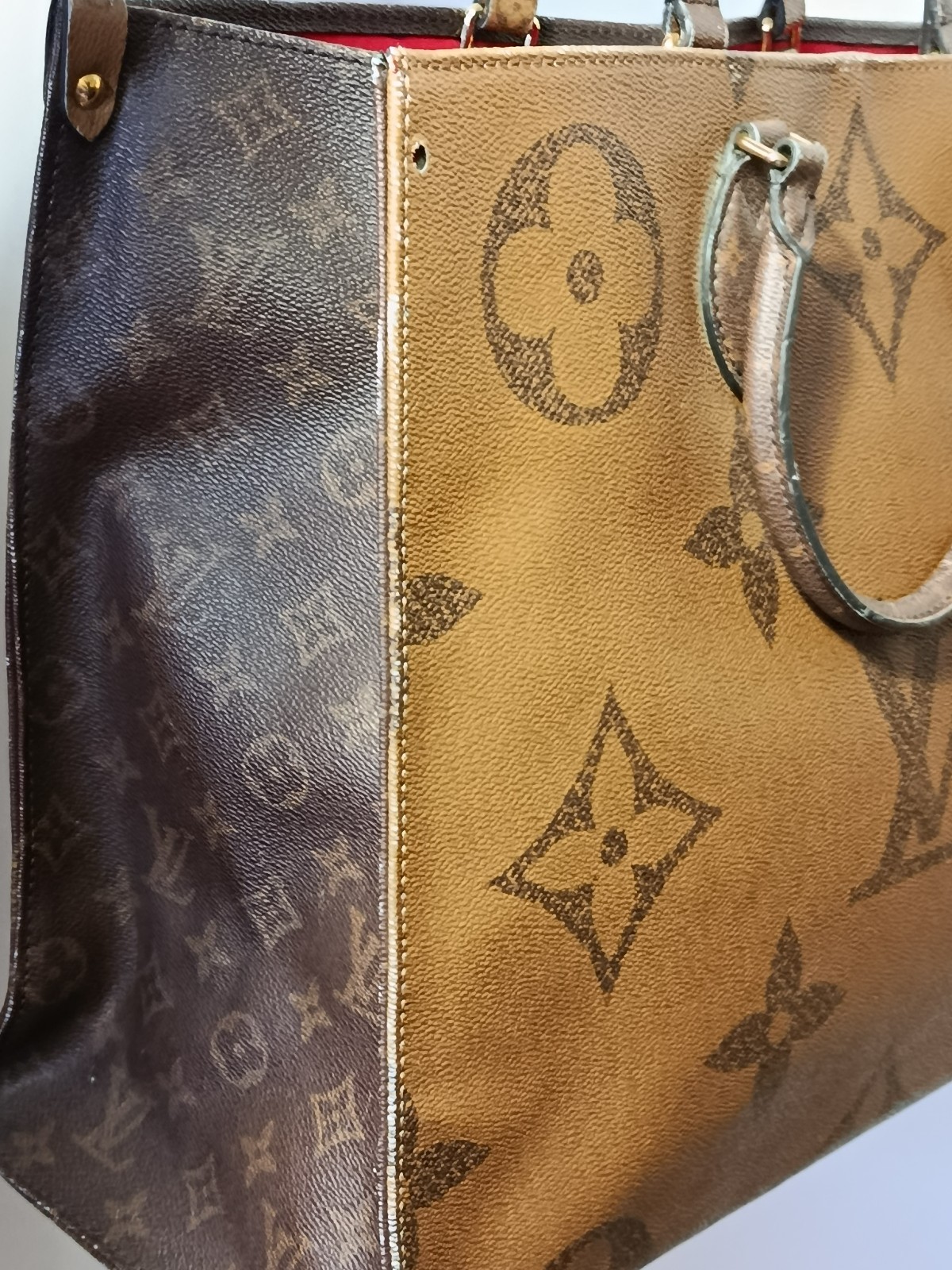 Louis Vuitton Onthego GM Giant Monogram Reverse Tote Bag MZ0199 2019 Auth
