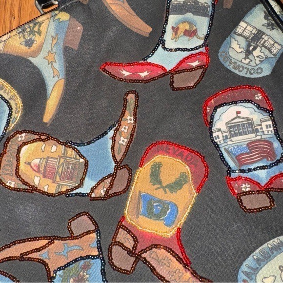 Prezzo Cowgirl Boots Western Beaded Southwestern Handbag Crossbody Purse Retro