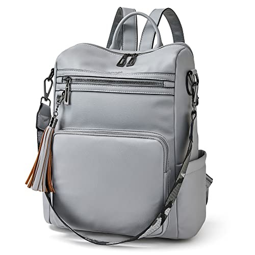 Backpack Purse for Women Leather Fashion 13-in Height 5-3 Grey (Light)