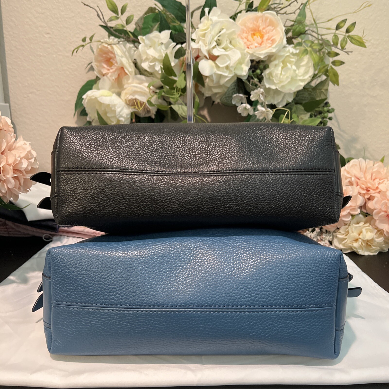 MICHAEL KORS Pebble Leather BOWERY Hobo/Shoulder Bag ~ Black or Chambray Blue