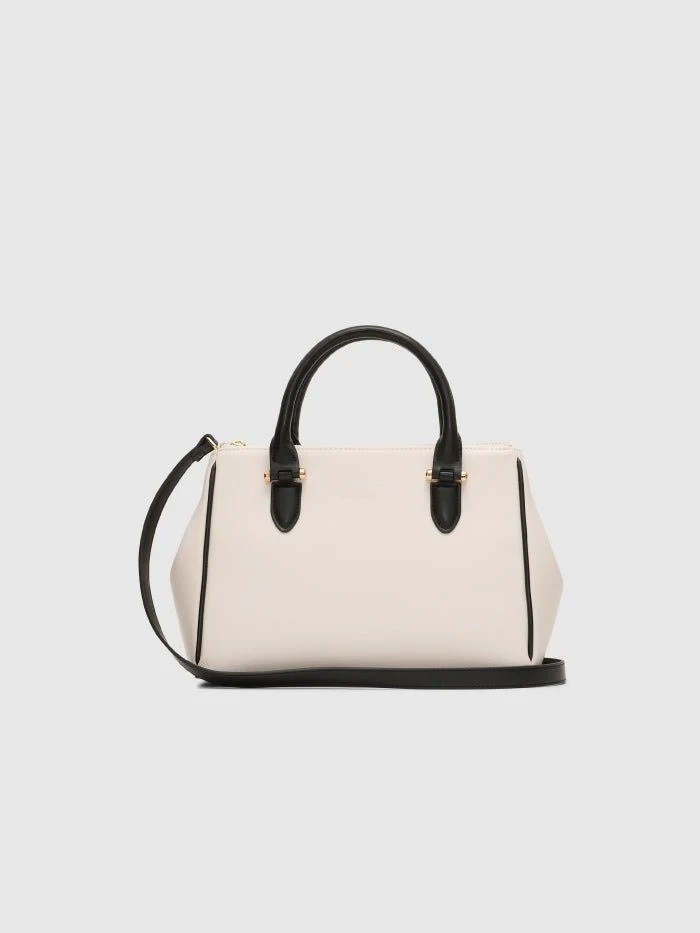 Stylish Two-Tone Handbag with Shoulder Strap – Elegant Satchel for Women