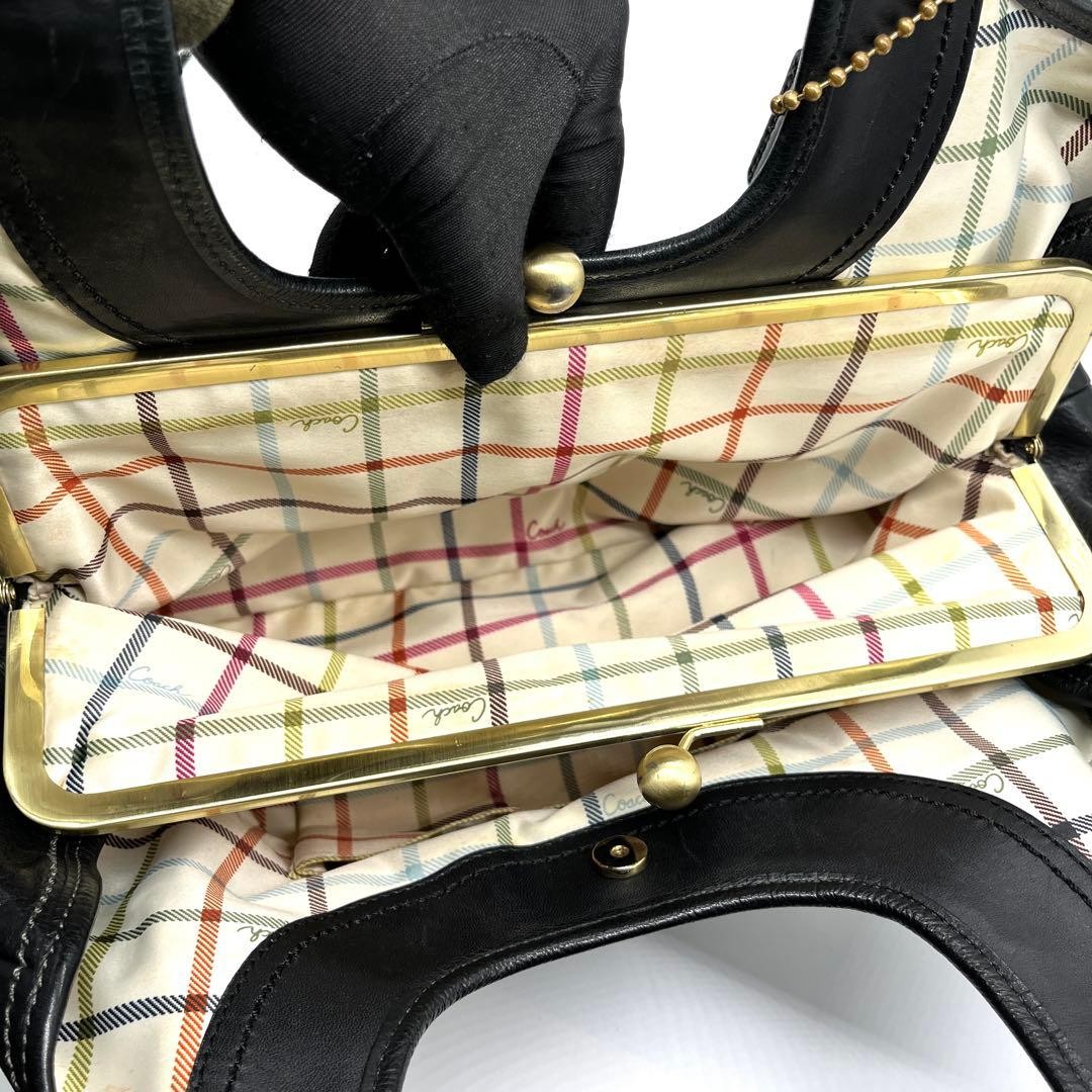 COACH Ergo Pleated Kisslock Hobo Bag BK