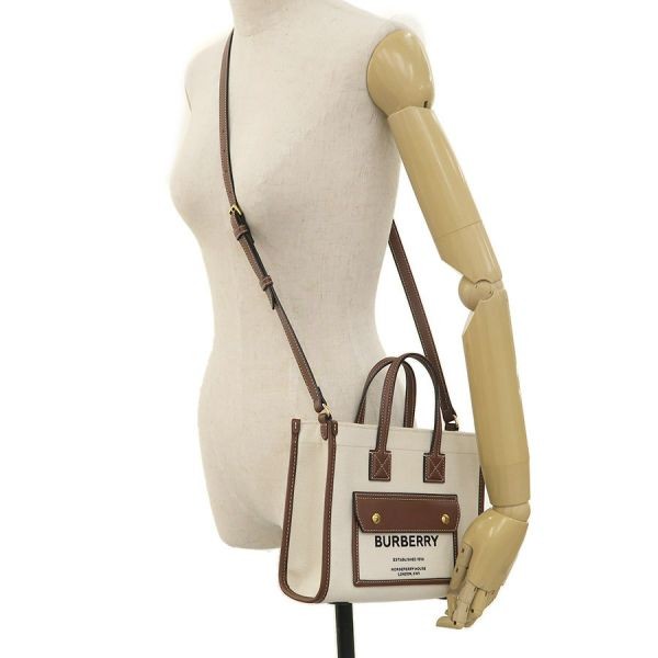 Burberry Mini Freya Tote Shoulder Bag Color Ivory Width 9.06 inches Women’s