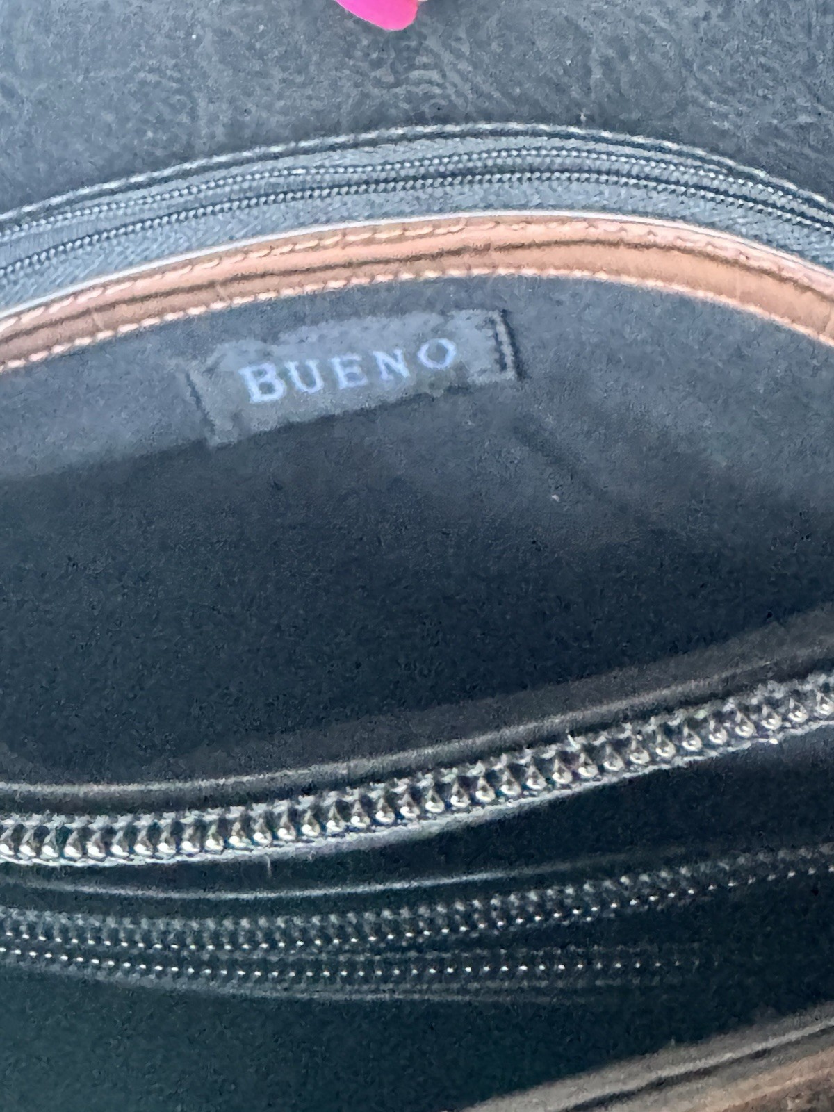 Bueno Of California Black Purse Handbag 8 Pockets Tote Bag Braided Strap