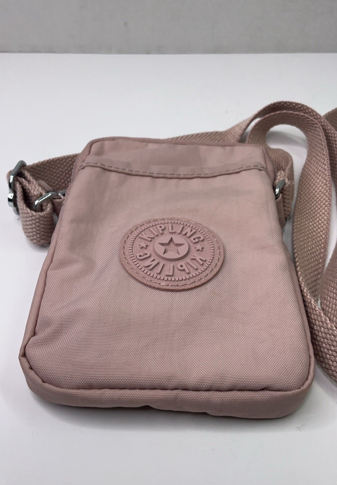 Kipling Pink Small Crossbody Zip Bag Adjustable Detachable Strap Pockets Lined