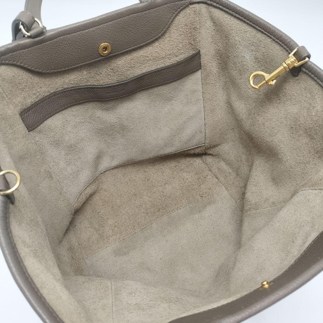 CELINE 2way Bag Leather Small Fold Cabas Taupe