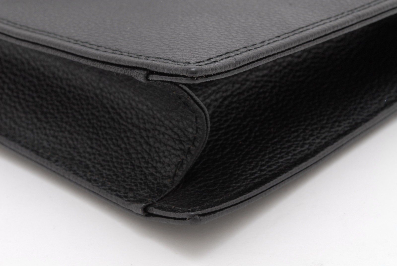 Yves Saint Laurent Clutch Bag Purse Leather Black Vintage YSL
