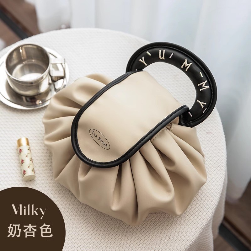 Lazy Makeup Bag for Women Portable Large Capacity Travel Storage Bag Drawstring