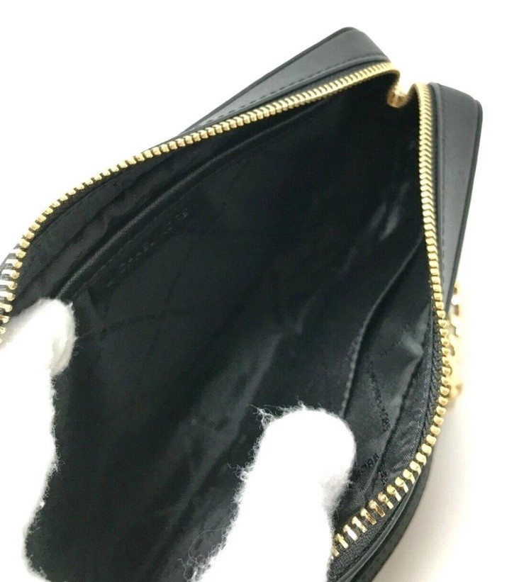 MICHAEL KORS JET SET ITEM EAST WEST SHOULDER CROSSBODY BAG BLACK/GOLD