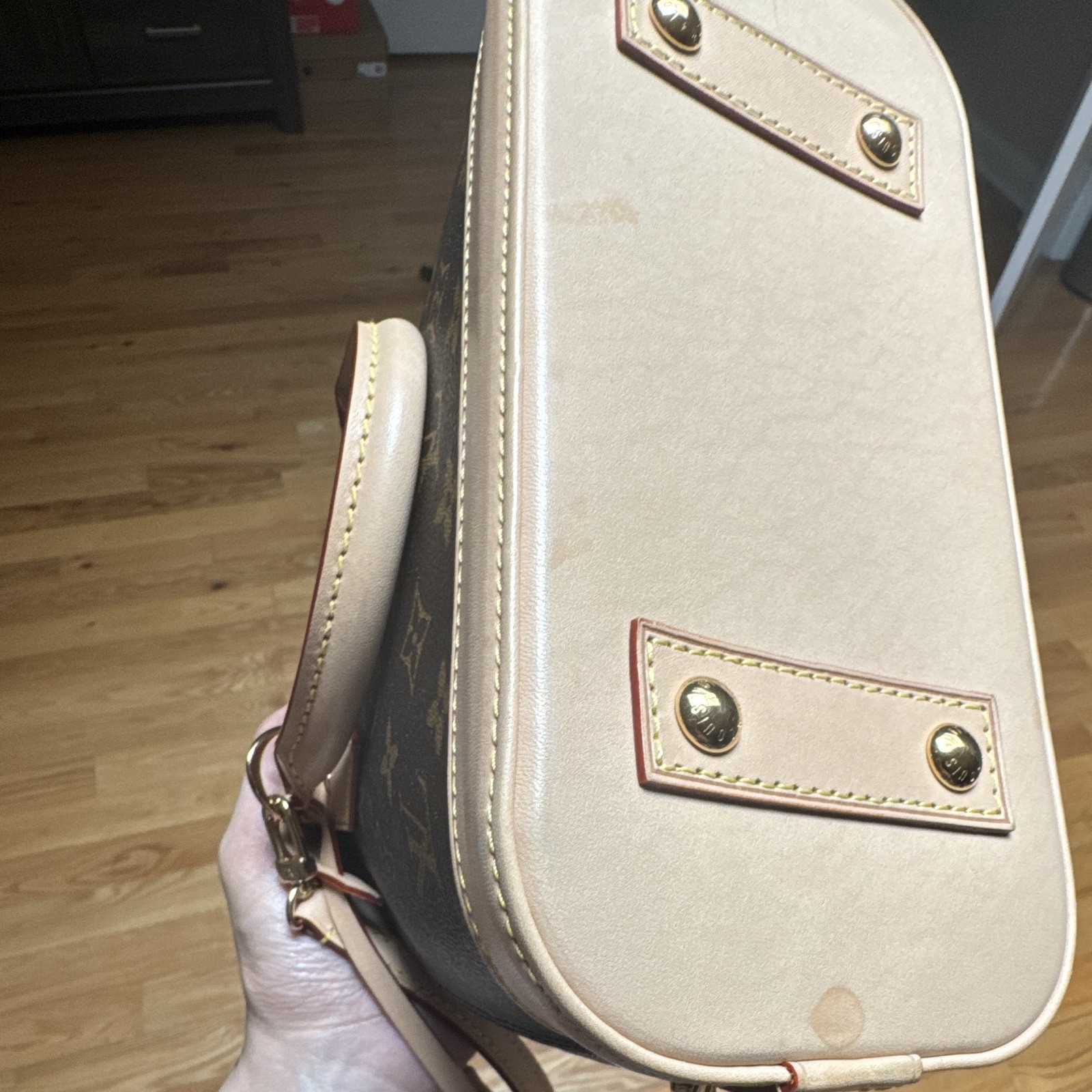 Louis Vuitton Alma BB Monogram Small Top Handle Zip Bag Brown/Beige Lock&Key
