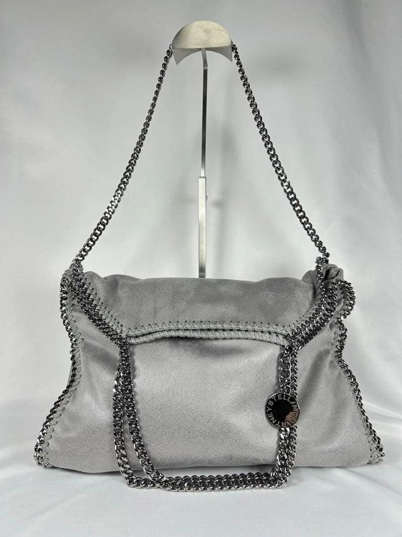 Stella mccartney falabella foldover bag silver Light Gray 510440