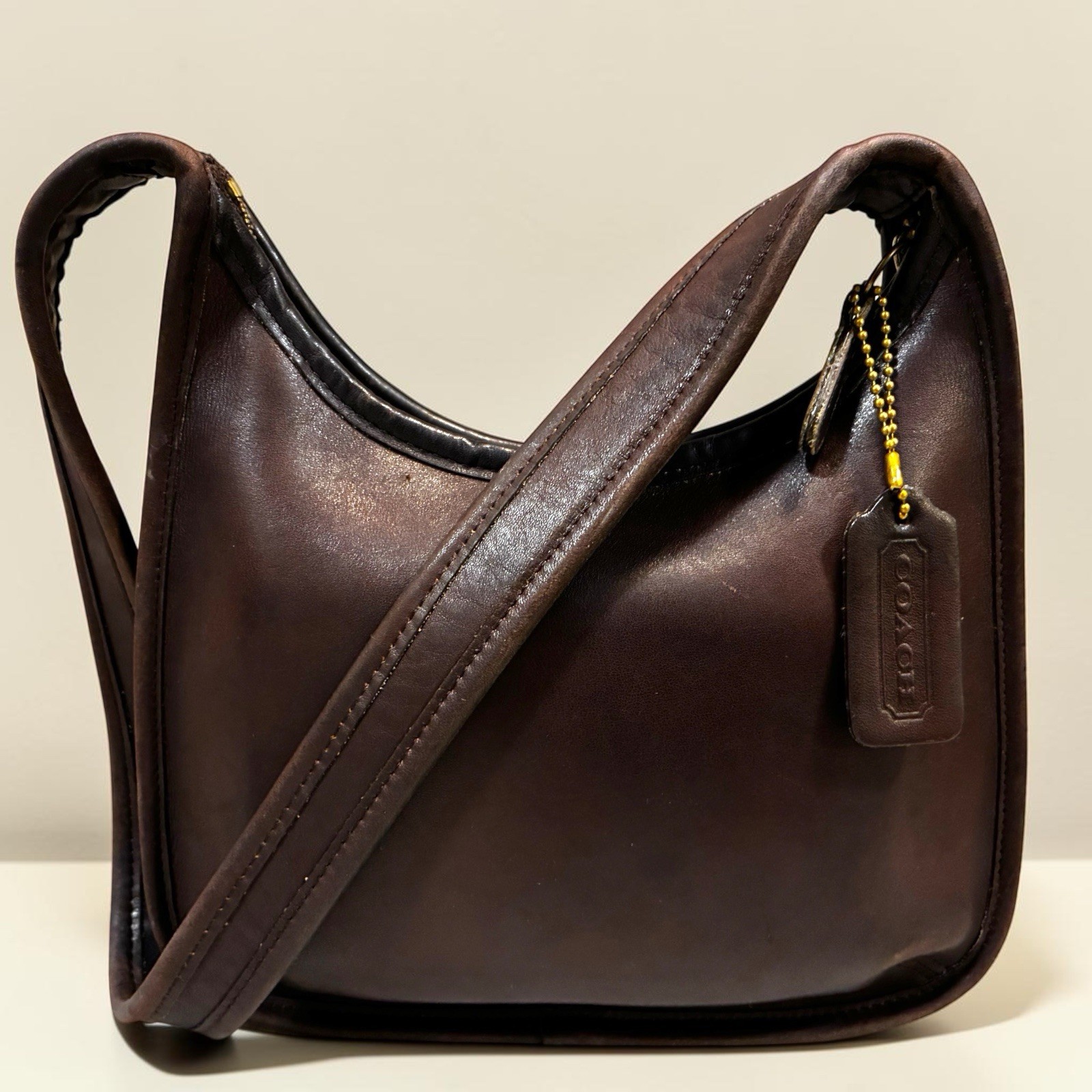 Vintage Coach Ergo 9020 Brown Leather Shoulder Bag USA Made Y2K Authentic