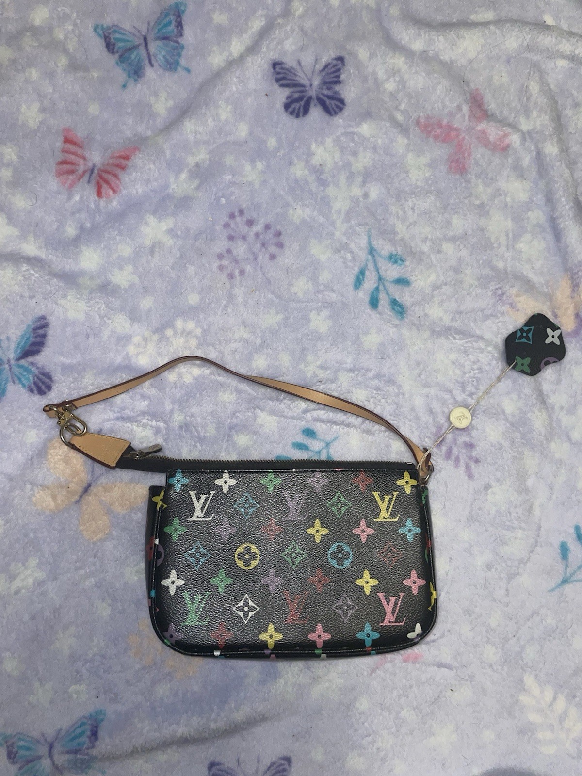 Multicolor Monogram Black Small Shoulder Bag Zip purse