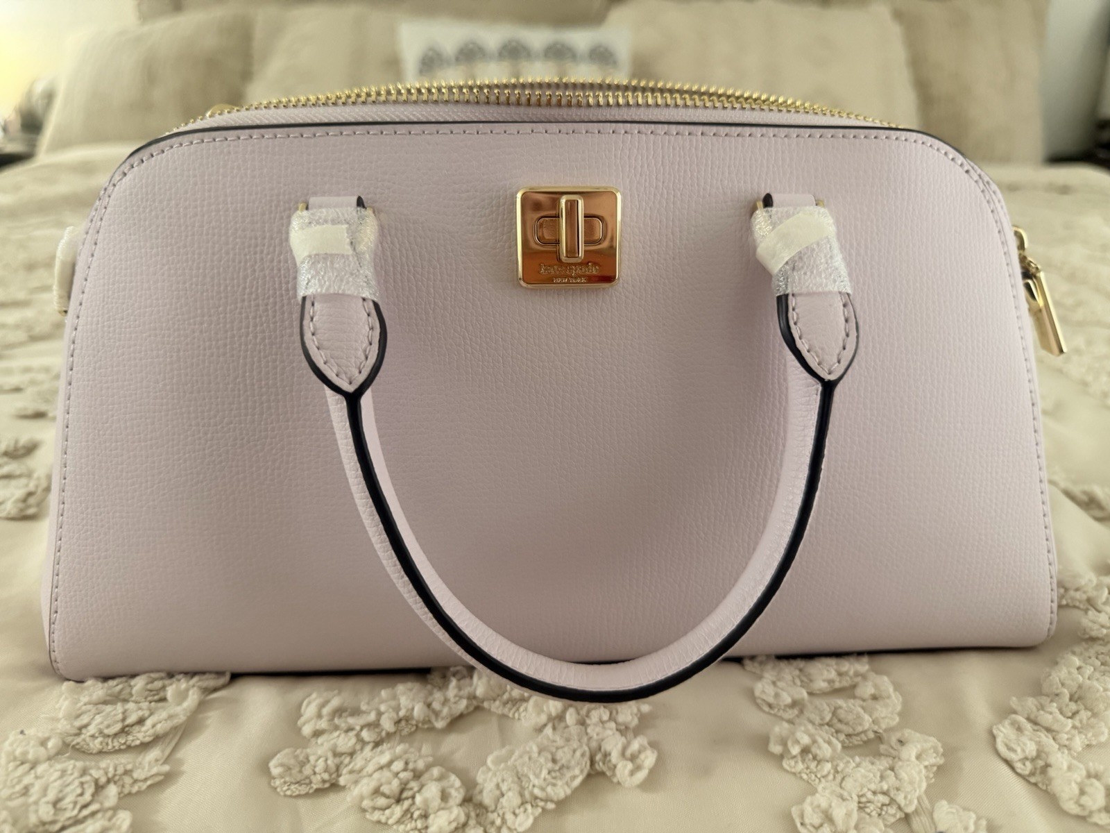 kate spade new york Purple Top Handle Satchel Zip Lined, Detachable Strap