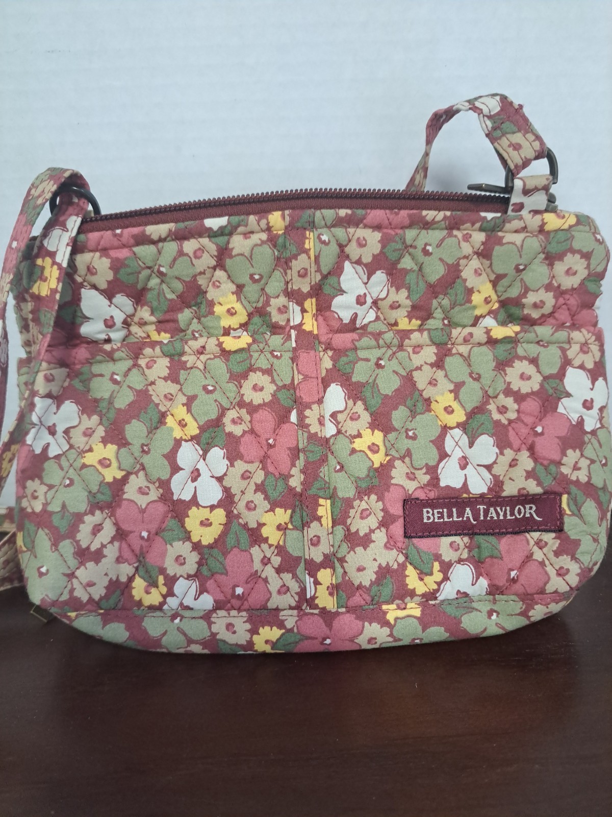 Bella Taylor Essentials Crossbody Purse Autumn Garden Quilted Cotton With Built