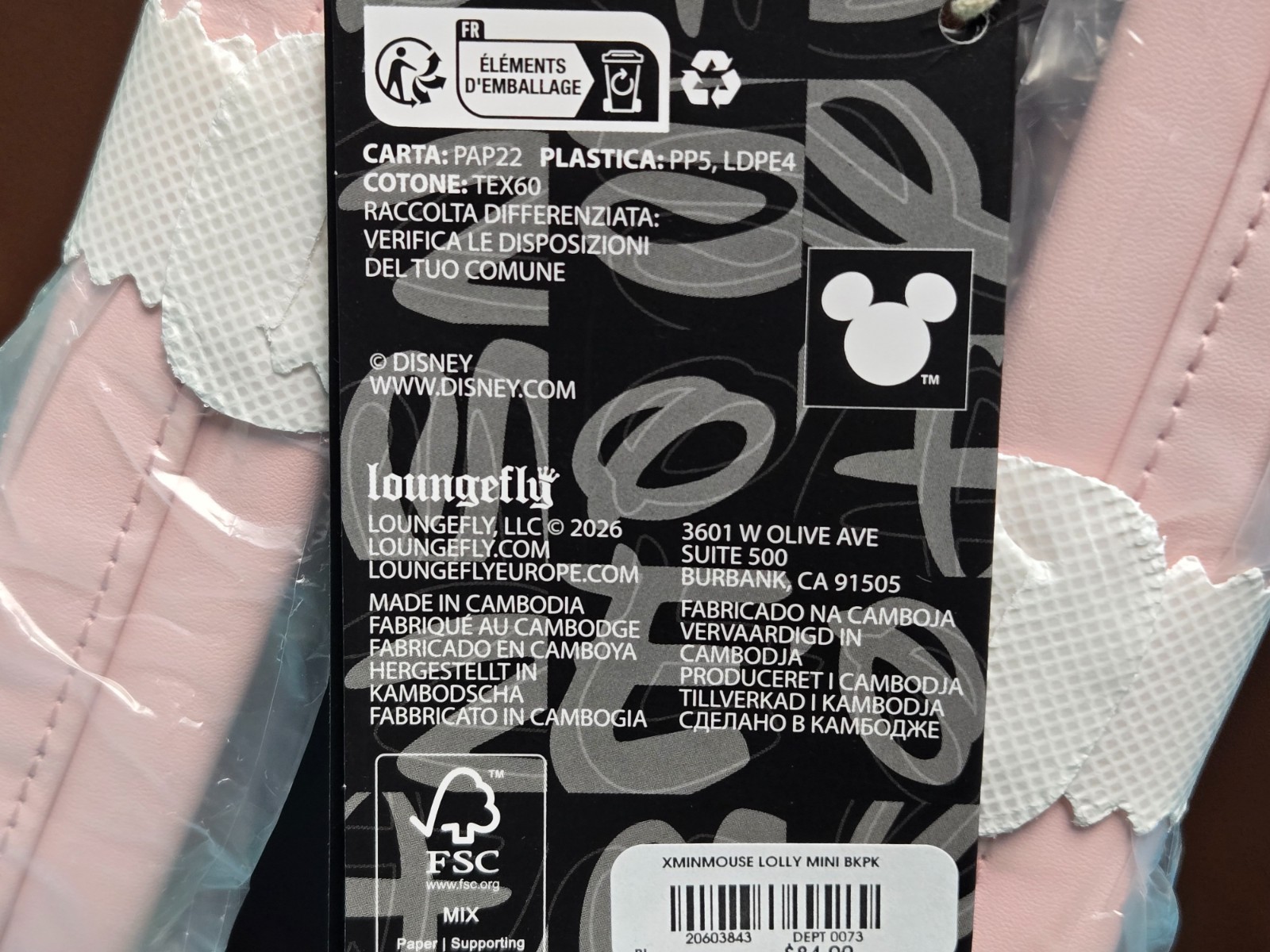 Loungefly Disney Minnie Mouse Chocolate Lollipop Ears Mini Backpack New with Tag