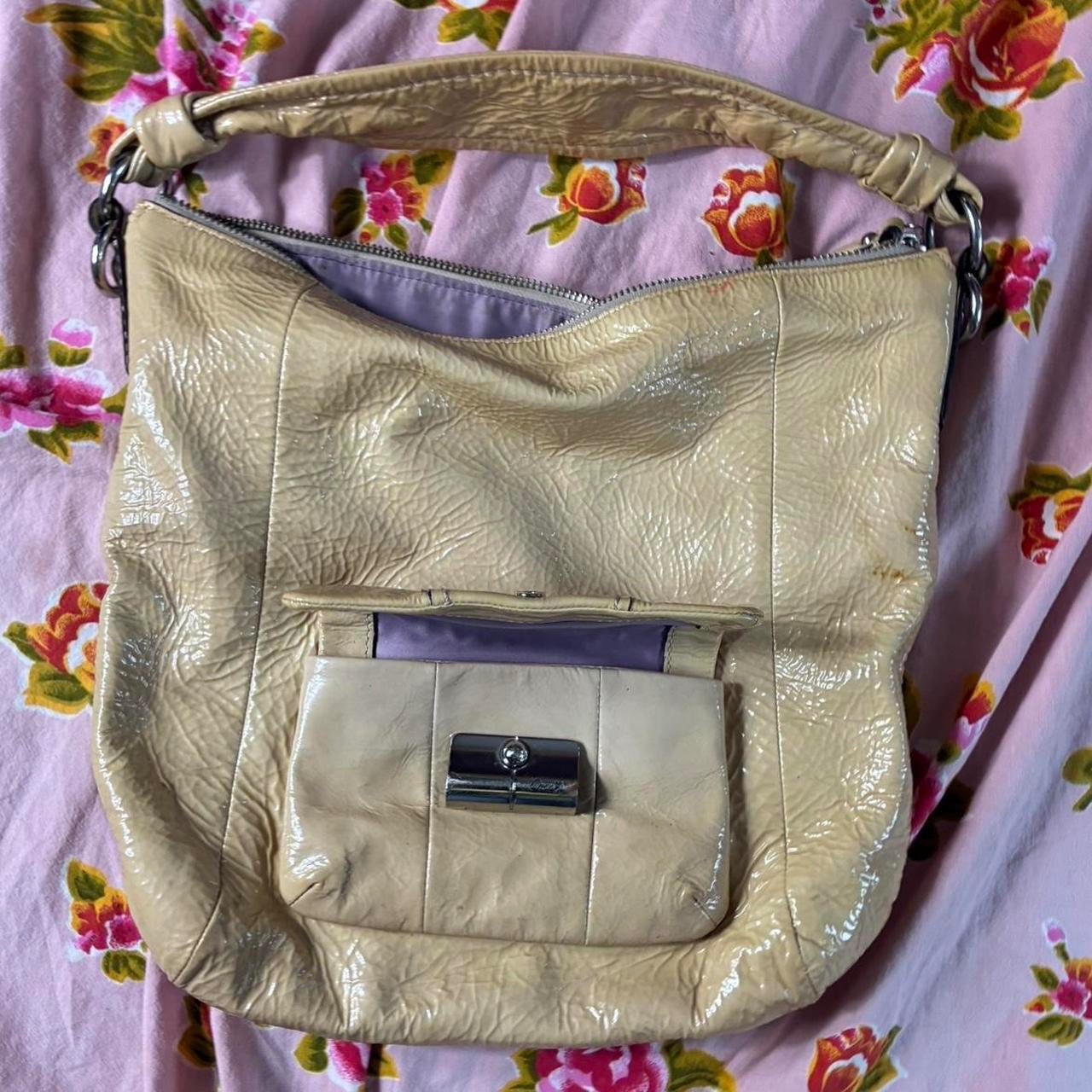 Coach Kristin cream leather hobo bag with silver hardware